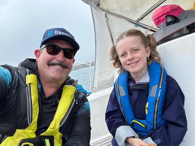 The calm before the storm - this little sailor girl had a tough time :( 