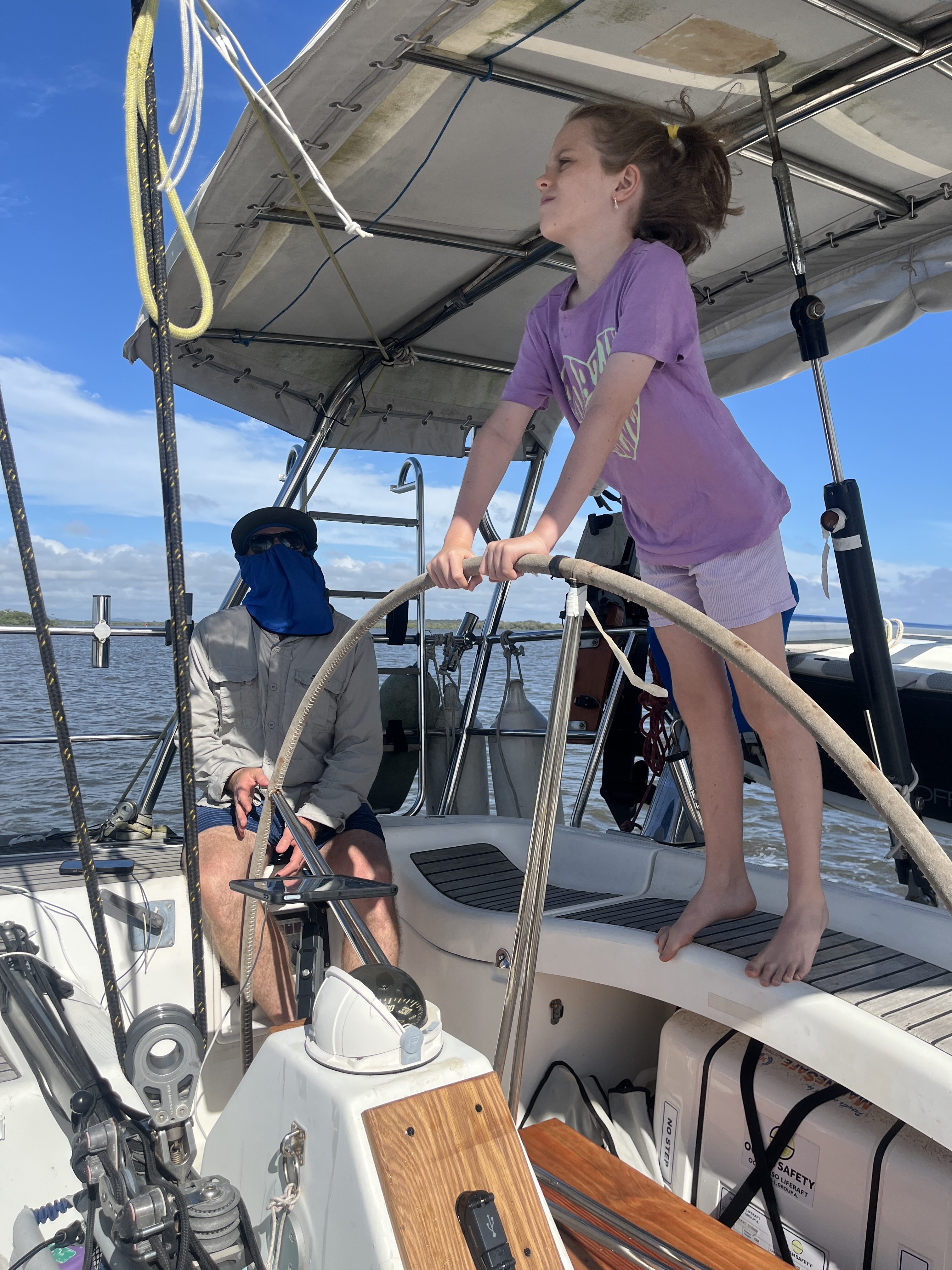 Kristina enjoyed skippering us down the Broadwater