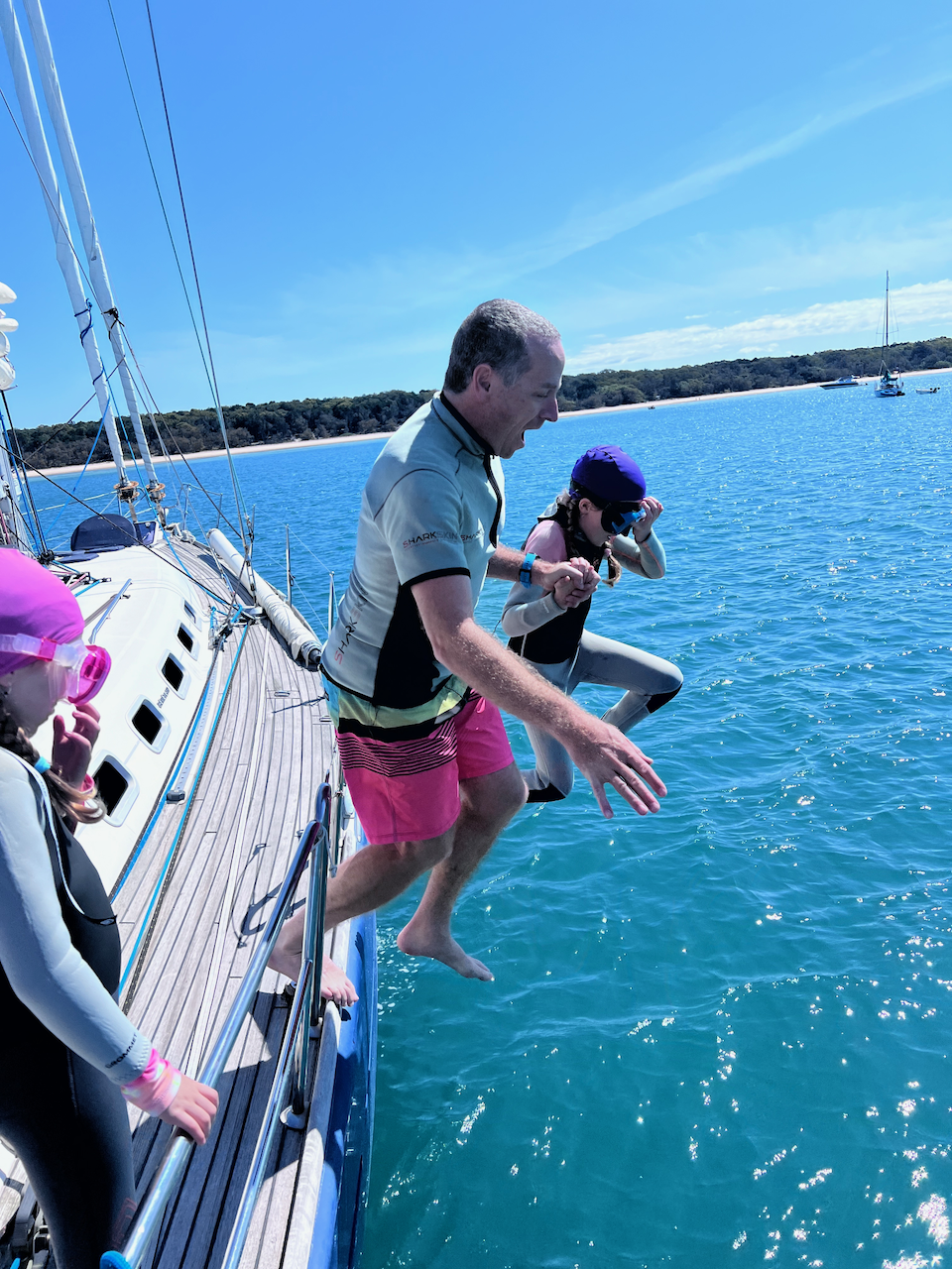 The girls took every opportunity they could to jump off
