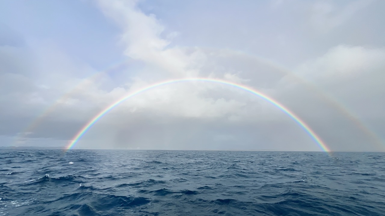 Only one upside of the rain was a double rainbow