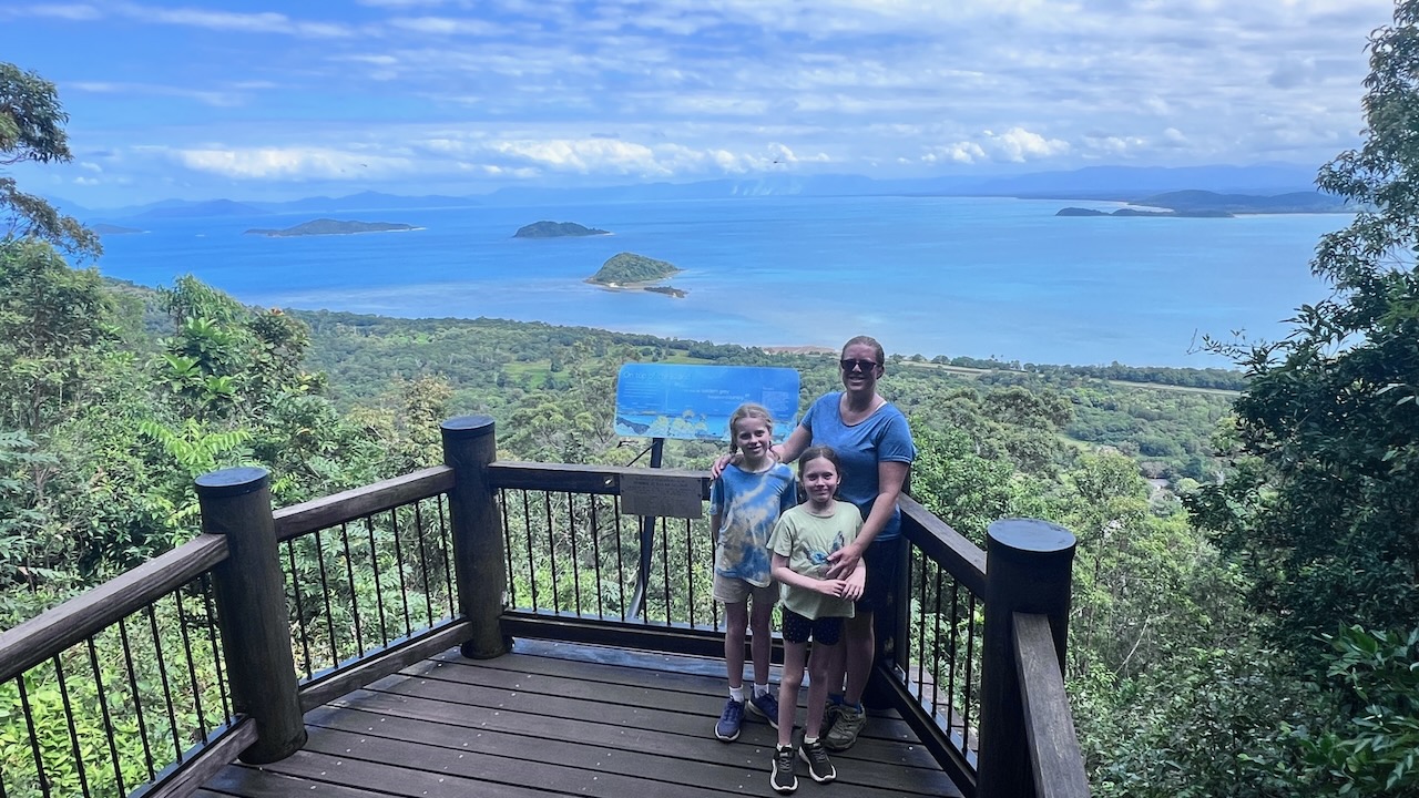 My girls, looking south backwards Goold and Hinchenbrook