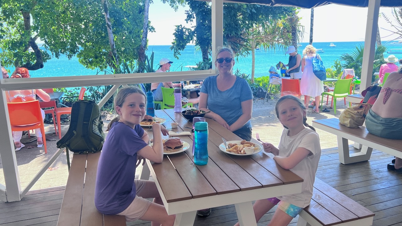 Lunch and Ice cream as reward for the big walk