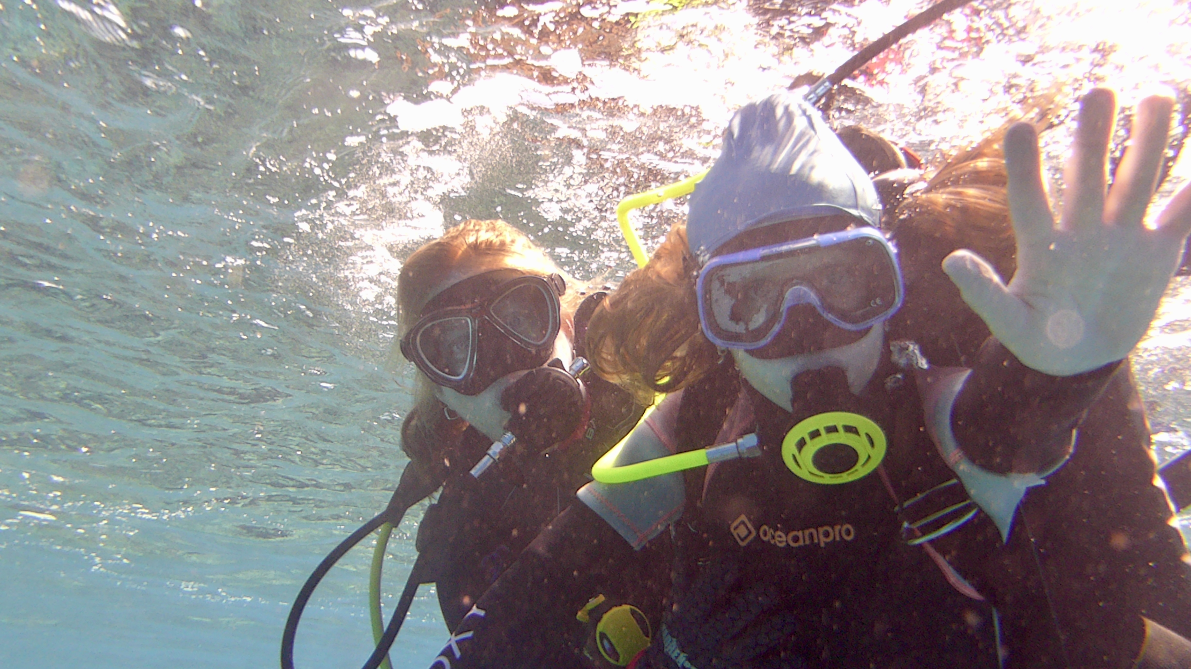 Kristina is getting very comfortable underwater