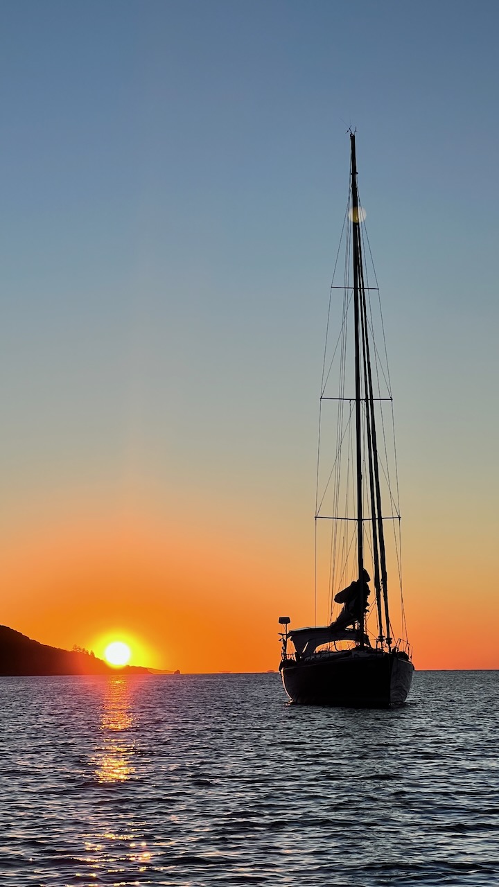 Sunset over the island