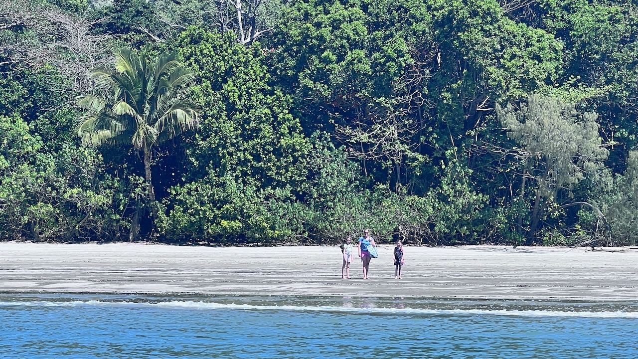 Me picking the girls up after their morning at the falls.
