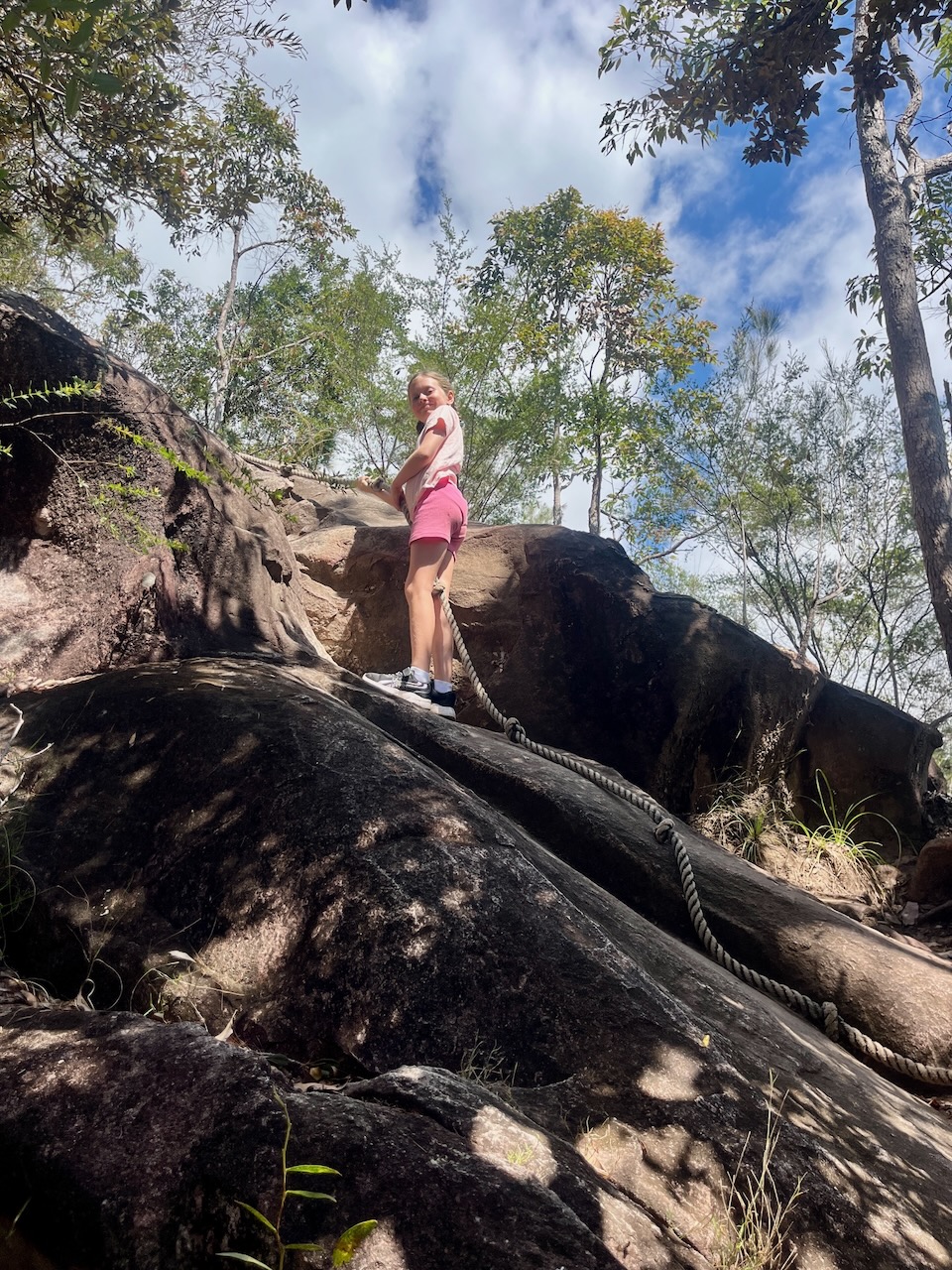 Emma on the way back down