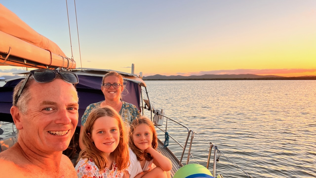 All four of us up top to watch the sunset