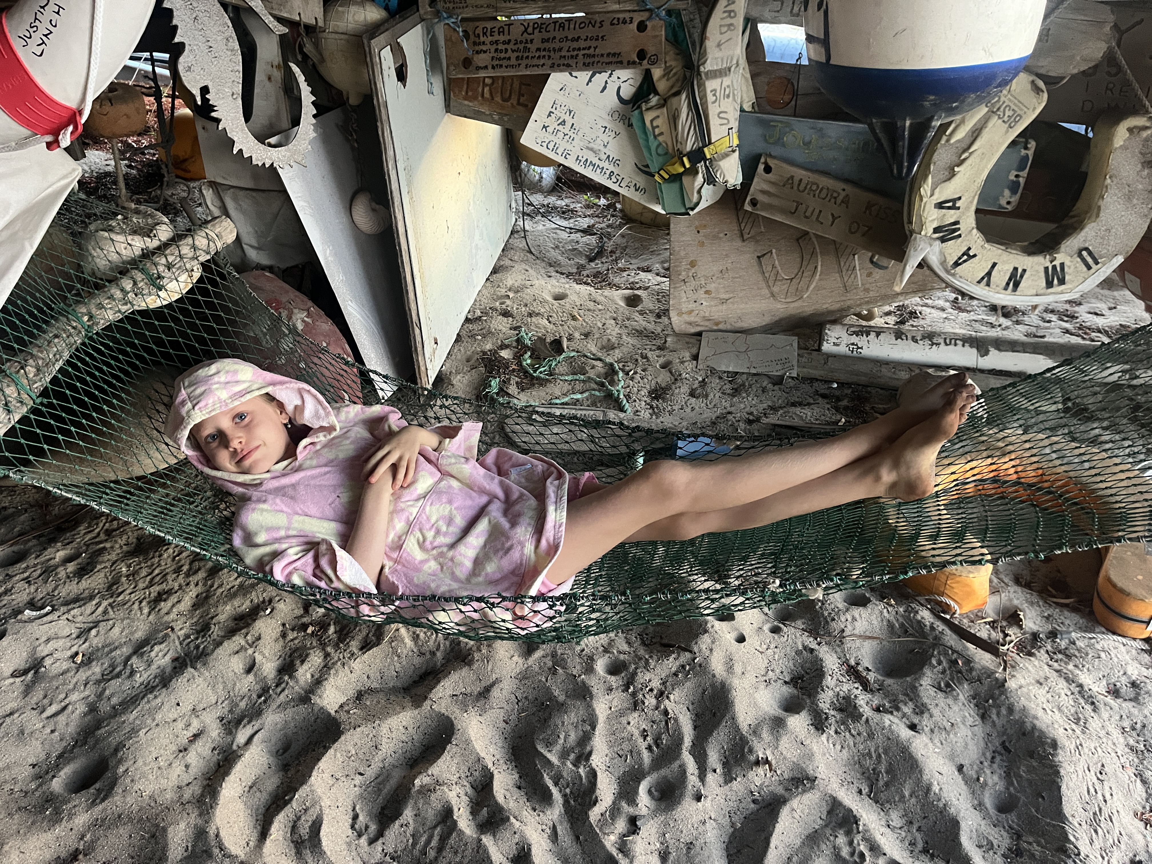 Emma had a good relax on the hammock