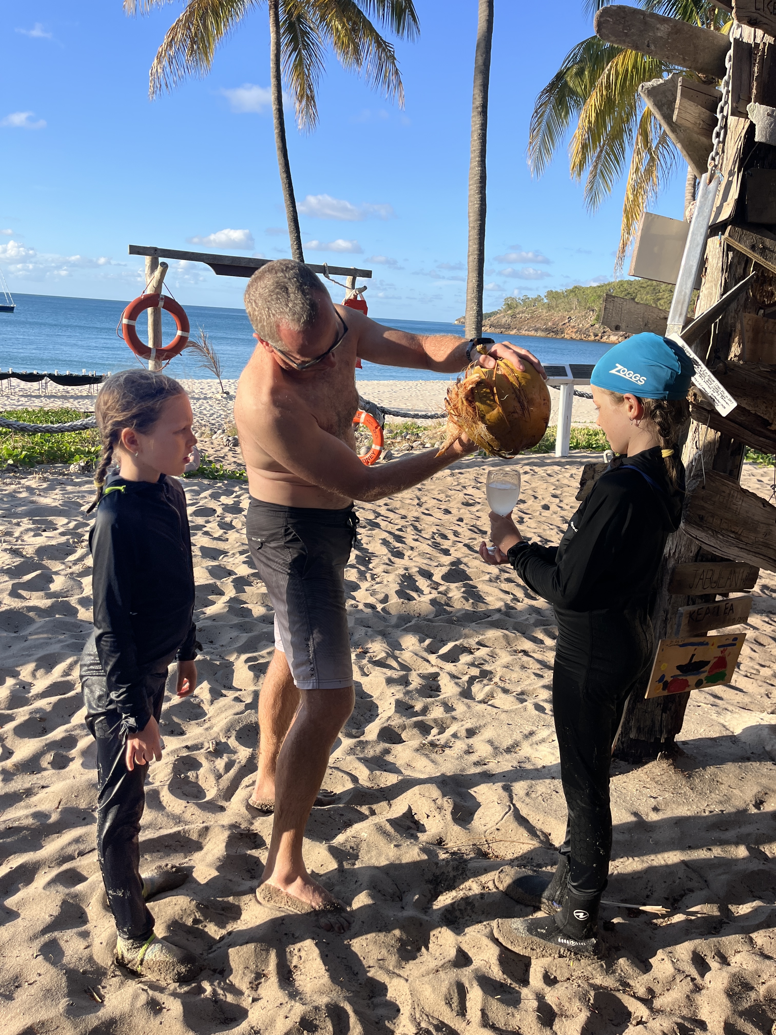 The girls didn't like the water, but it was pretty nice (and warm!)