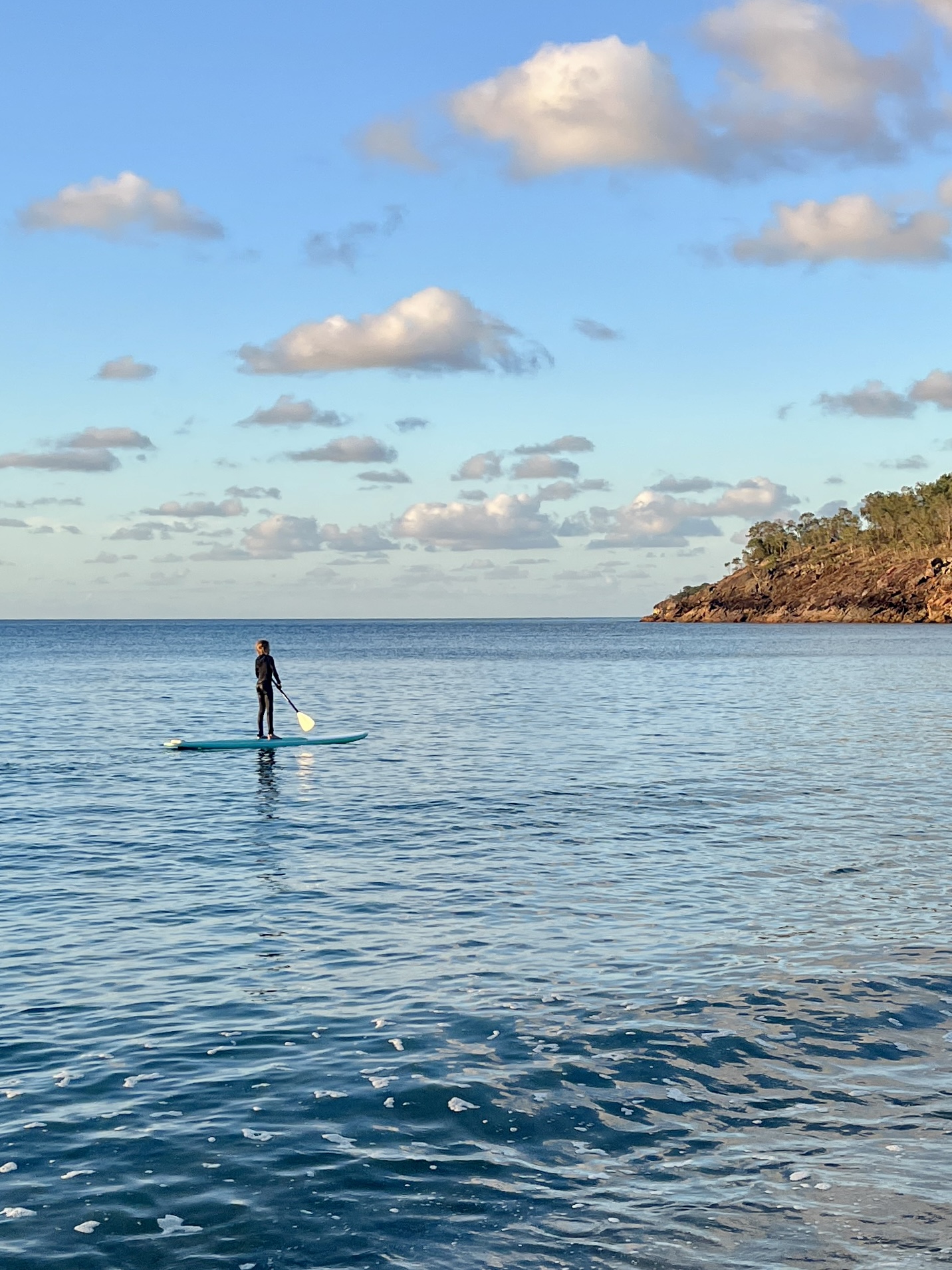 Kristina off for a SUP on the tour boat SUP