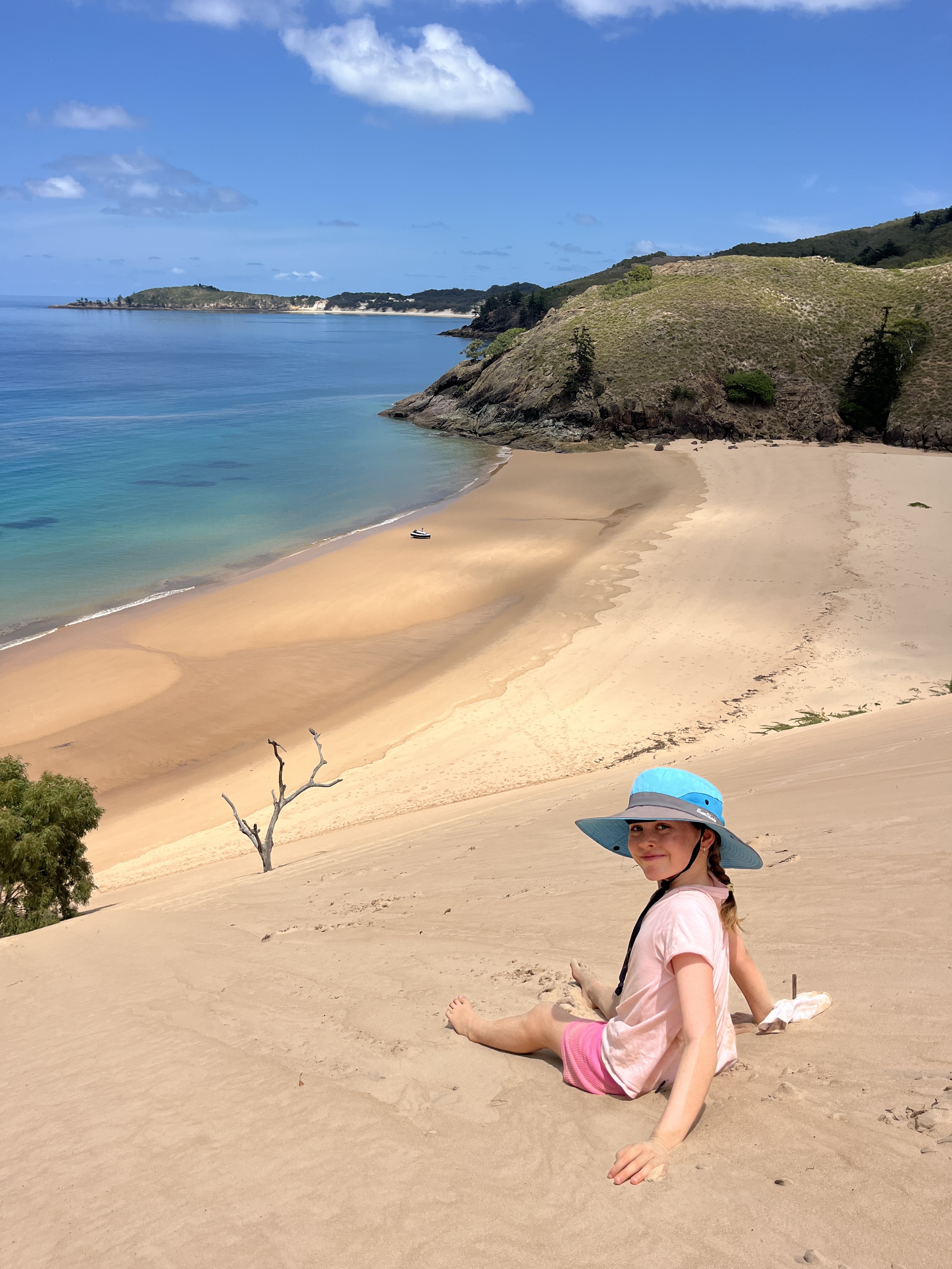 Emma went down slowly (and collected LOTS of sand)