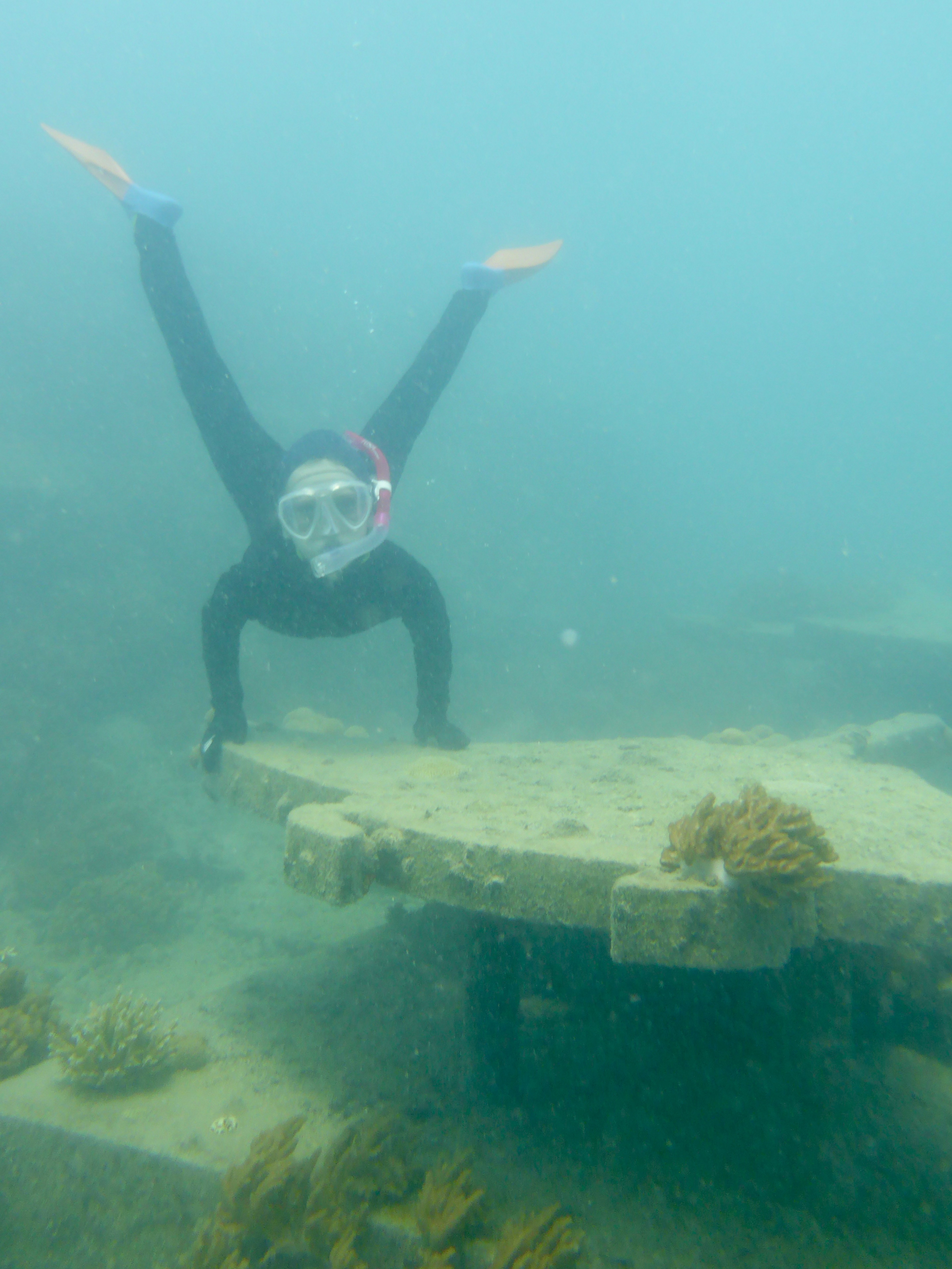 Emma (and Kristina) sawm down to 6m to touch these