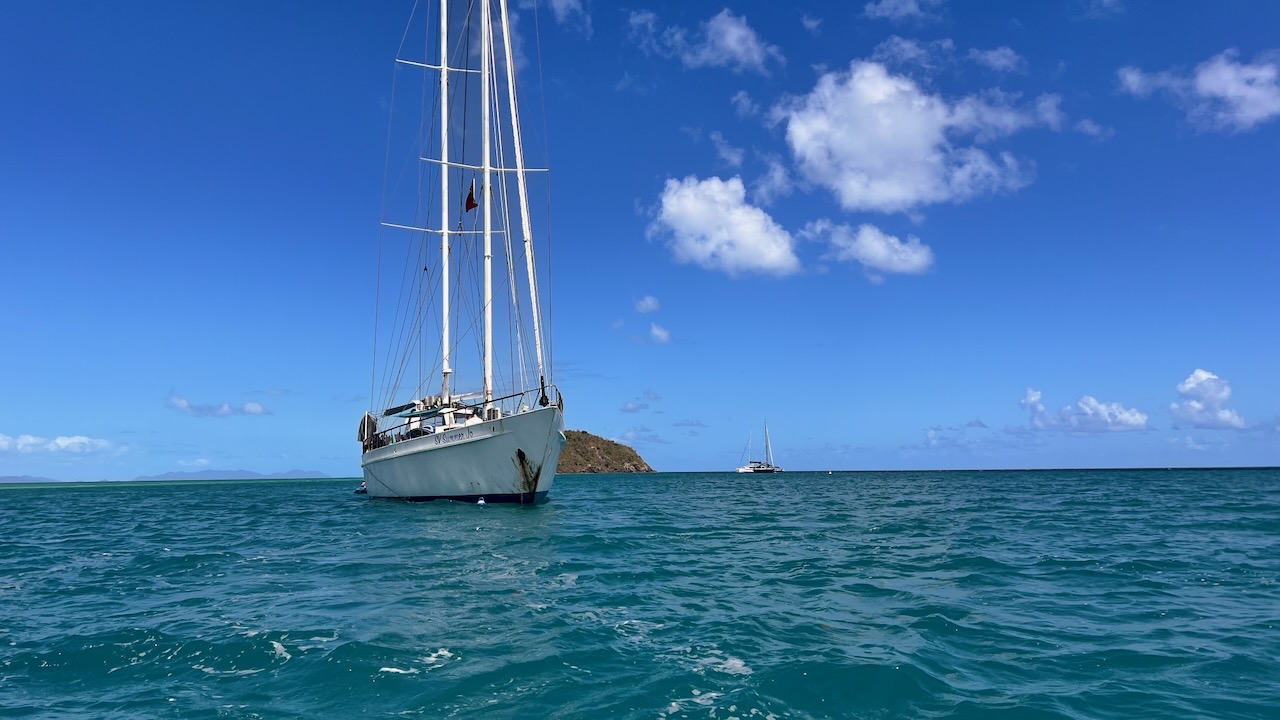 Just a bit rude.. hanging on top of one tender mooring and had their dive boat tided to the other