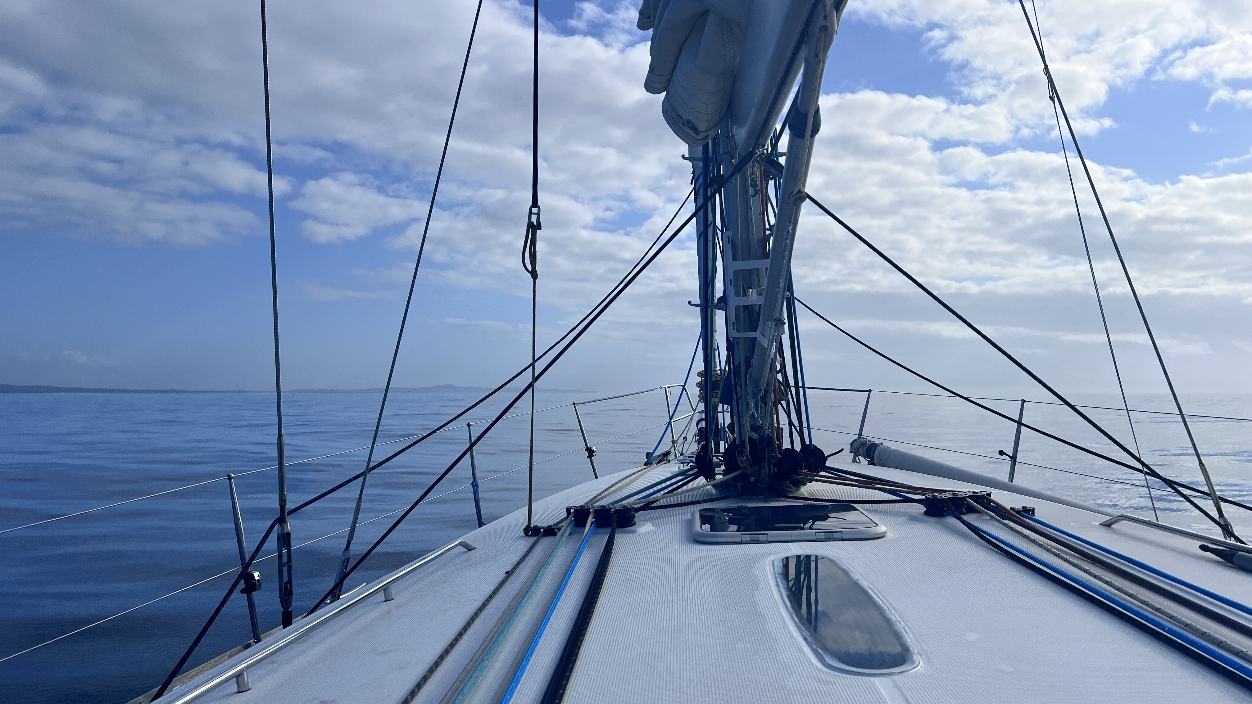 No wind, so motoring north