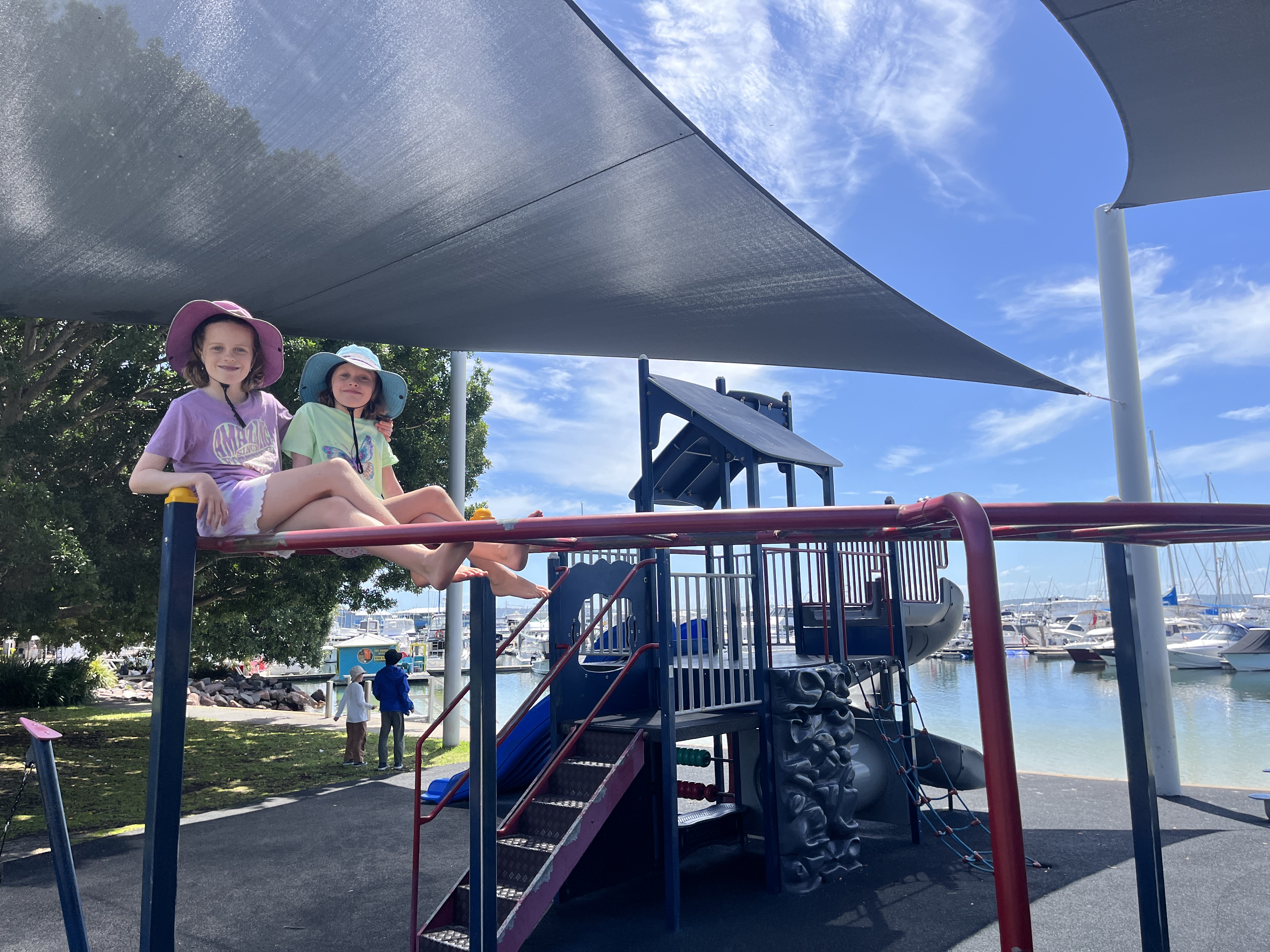 Hanging out at the playground waiting for washing to be done.