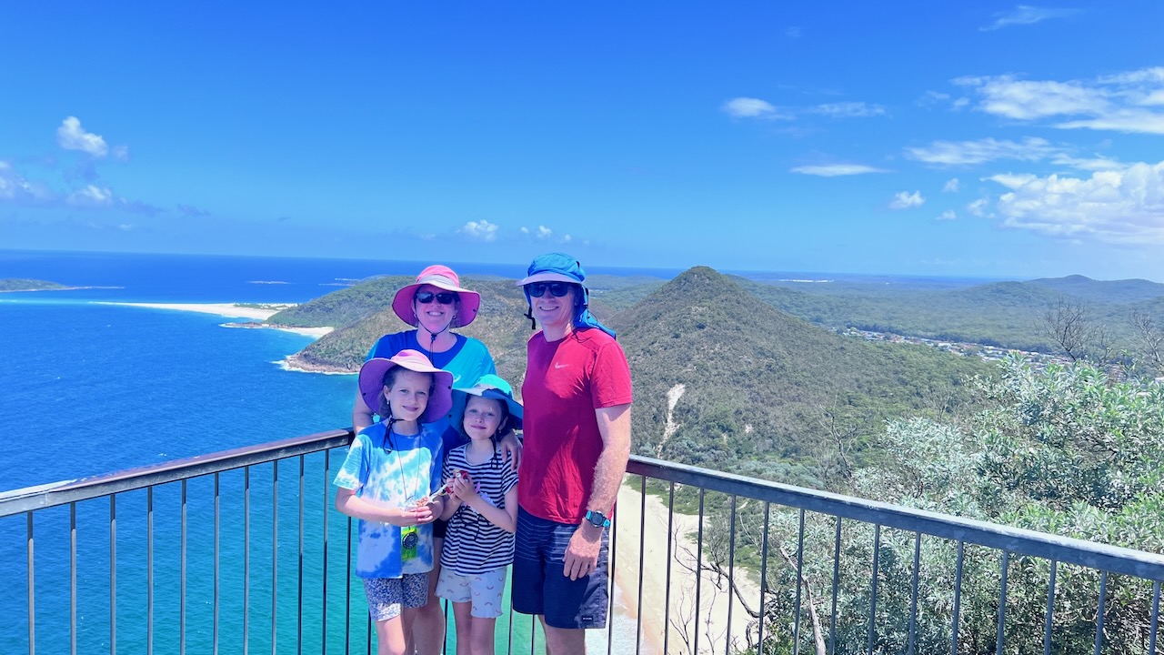 We never made it to Fingal Bay - which you can see top right