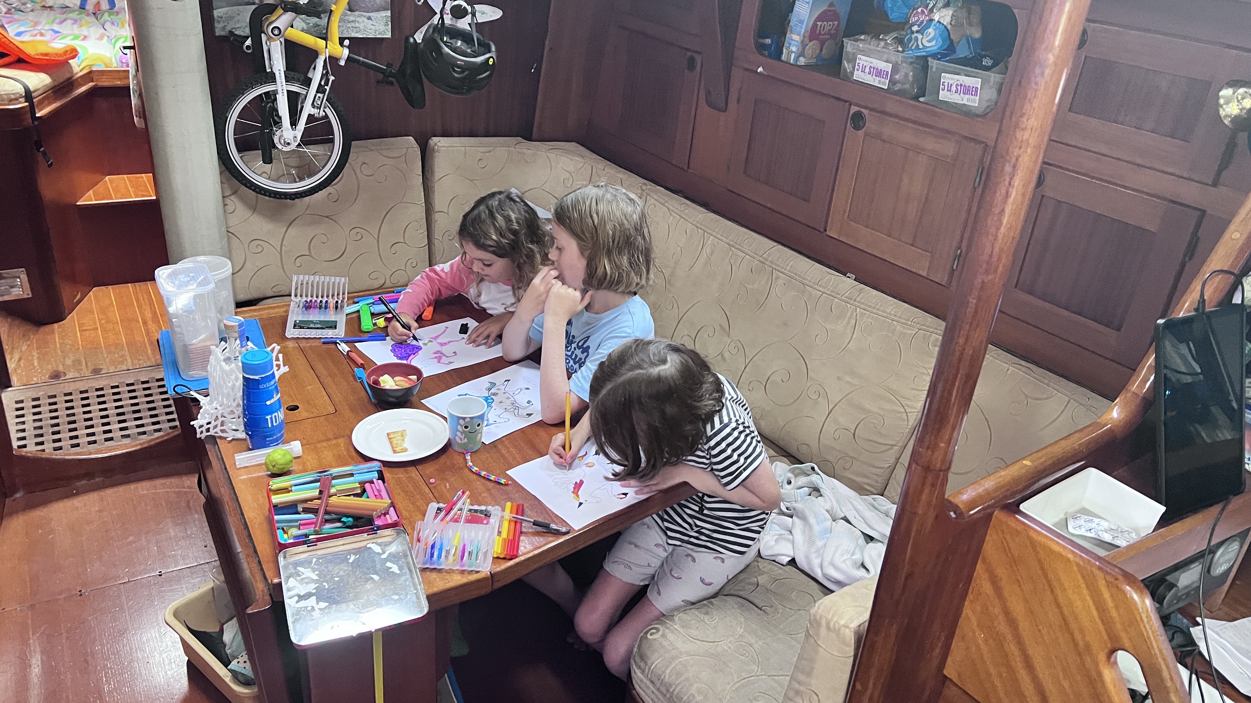 The girls spent a bit of time on their Unicorns that Guy had traced
