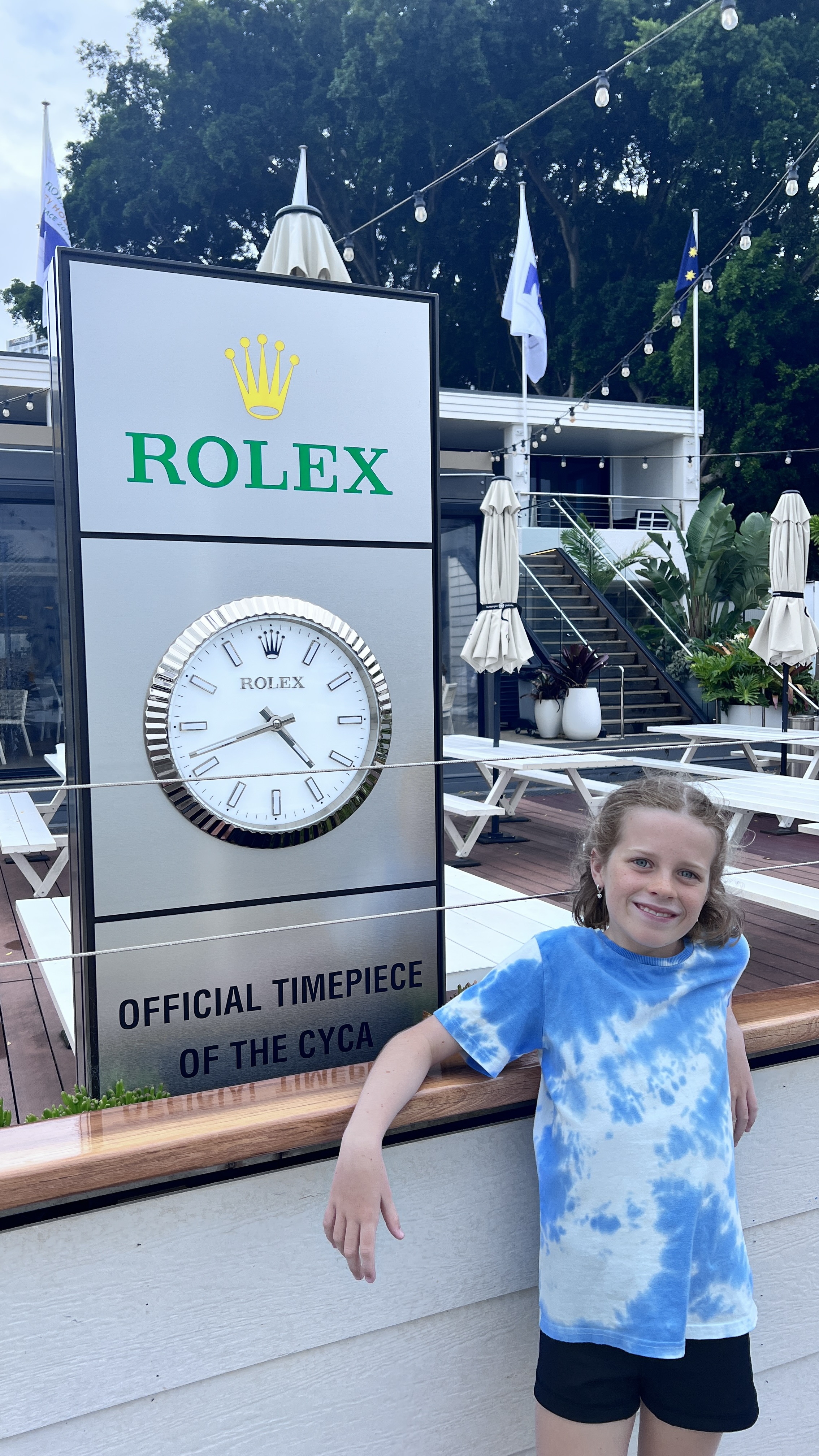 Checking the time on the way back to the boat