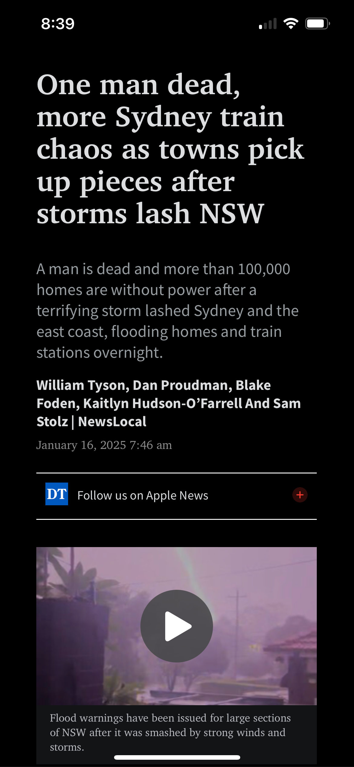 Sydney storm. Being on anchor wasn't ideal!