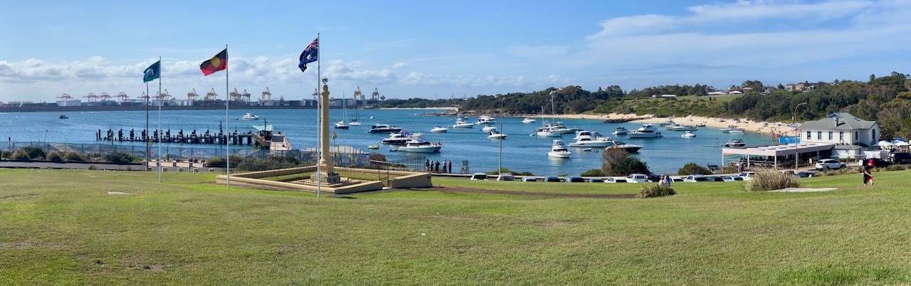 La Perouse. Lazuli to the right of the right most flag pole
