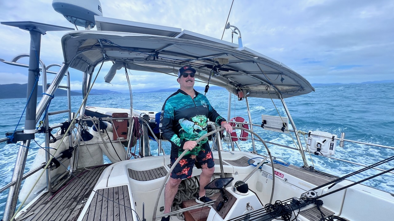 J enjoying the good sailing conditions