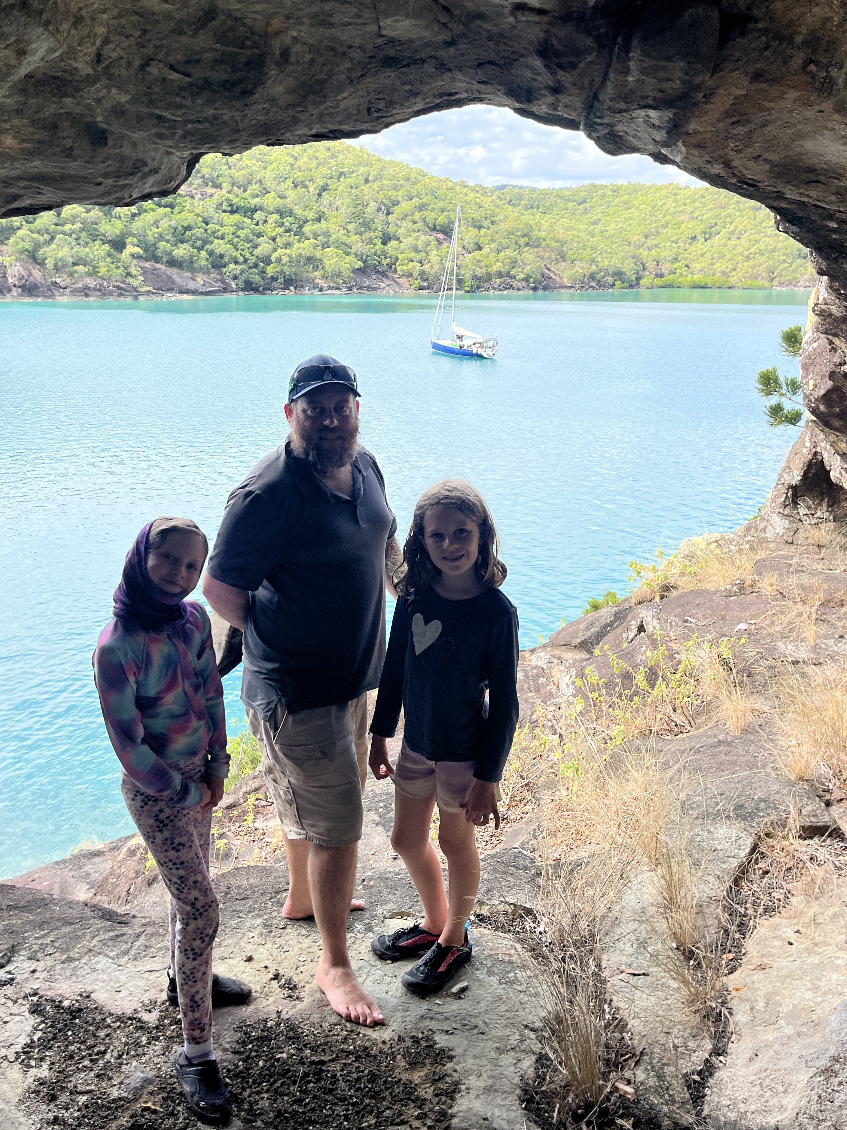 The girls like exploring with Uncle Scott