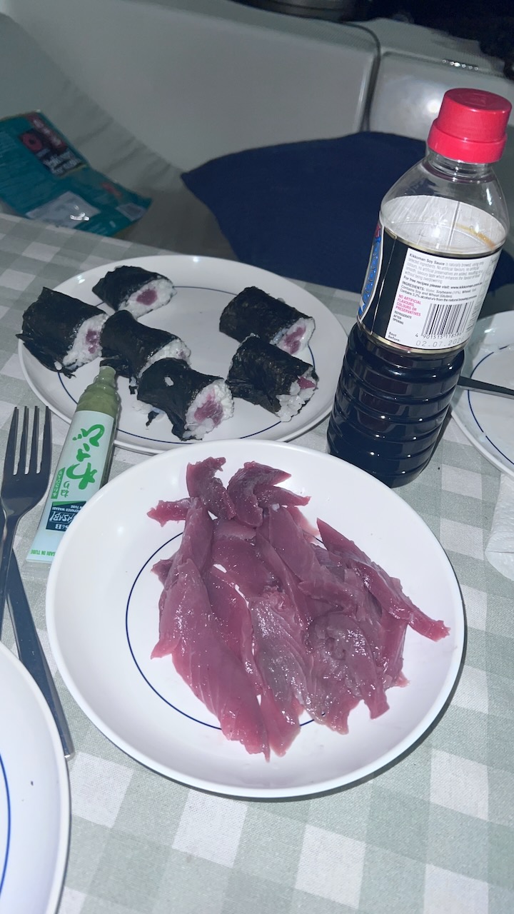 Kristie made up some sushi rolls