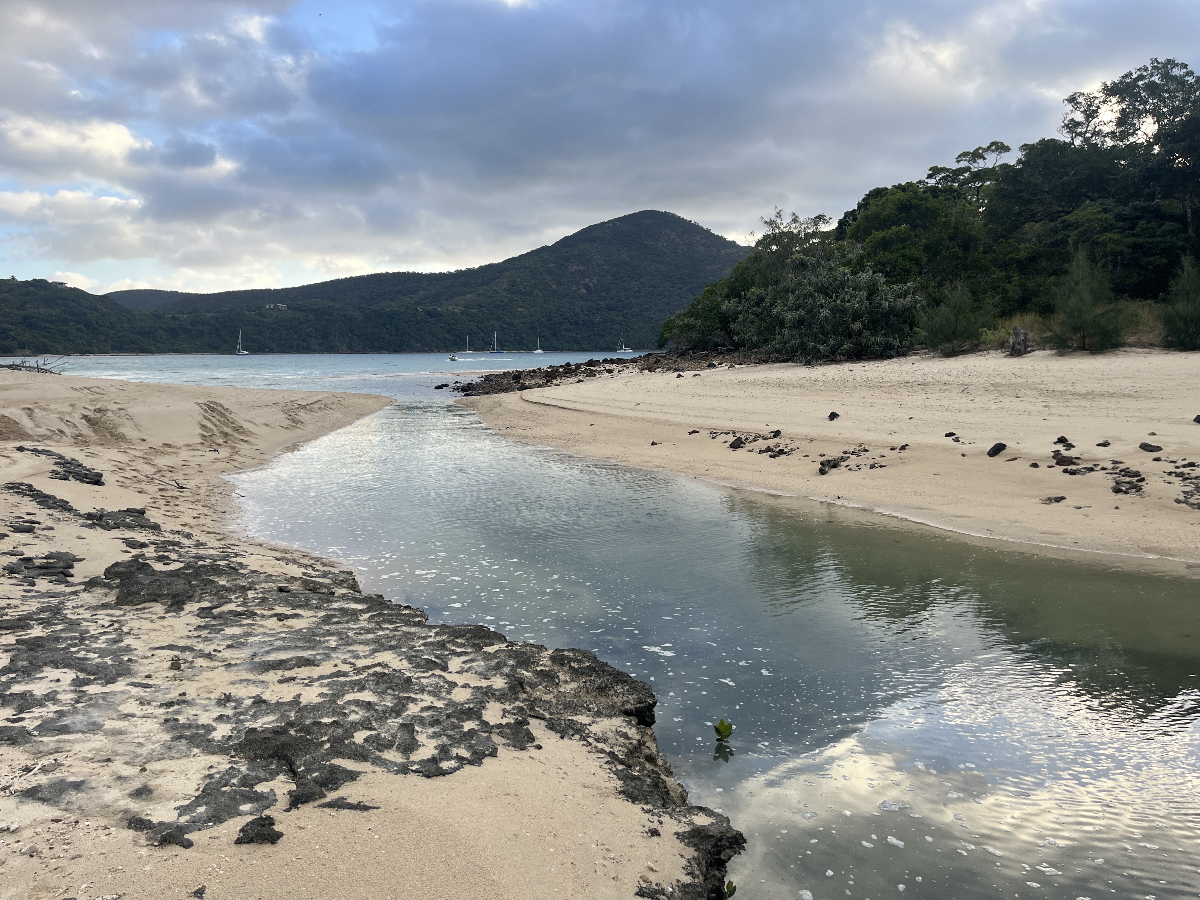Creek at the end of the beach - Lazuli in the background :)