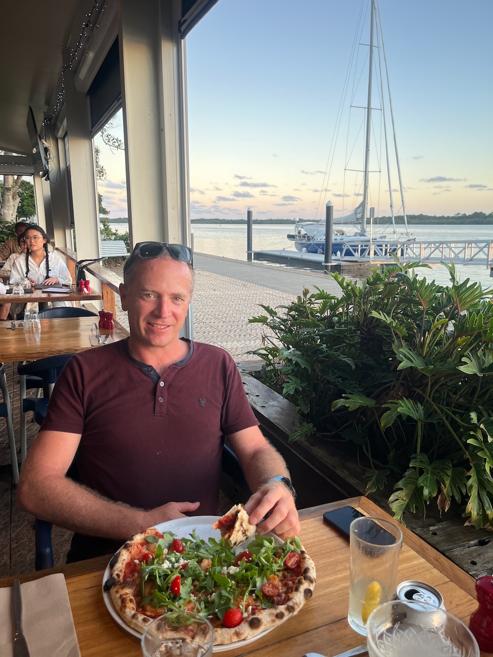 Dinner with a short walk and a good view