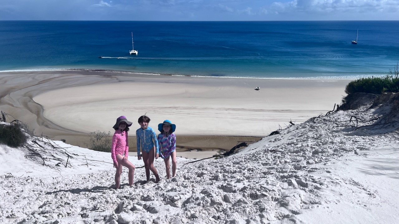 Good view from up the top of the white sand dune.. nothing behind it really