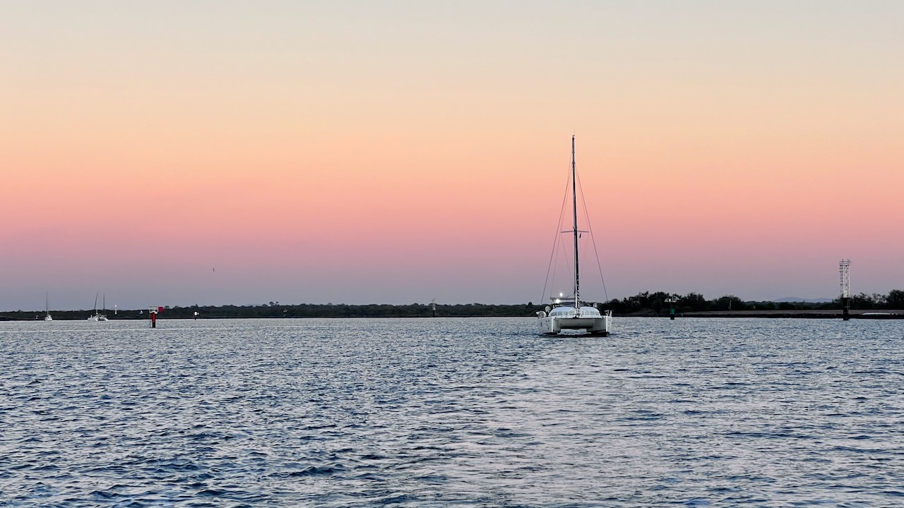Heading out with 'Nauti Kitty' behind us
