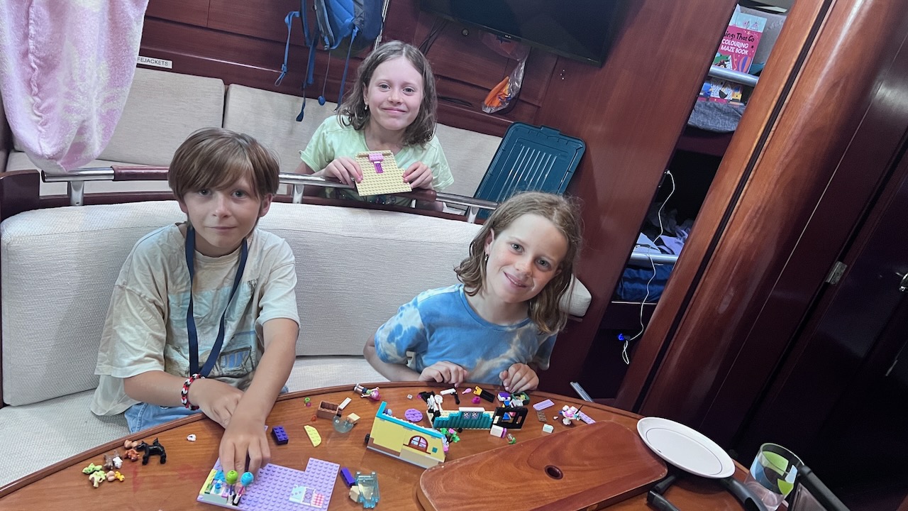 Having fun with lego while waiting for adults to get their jobs done