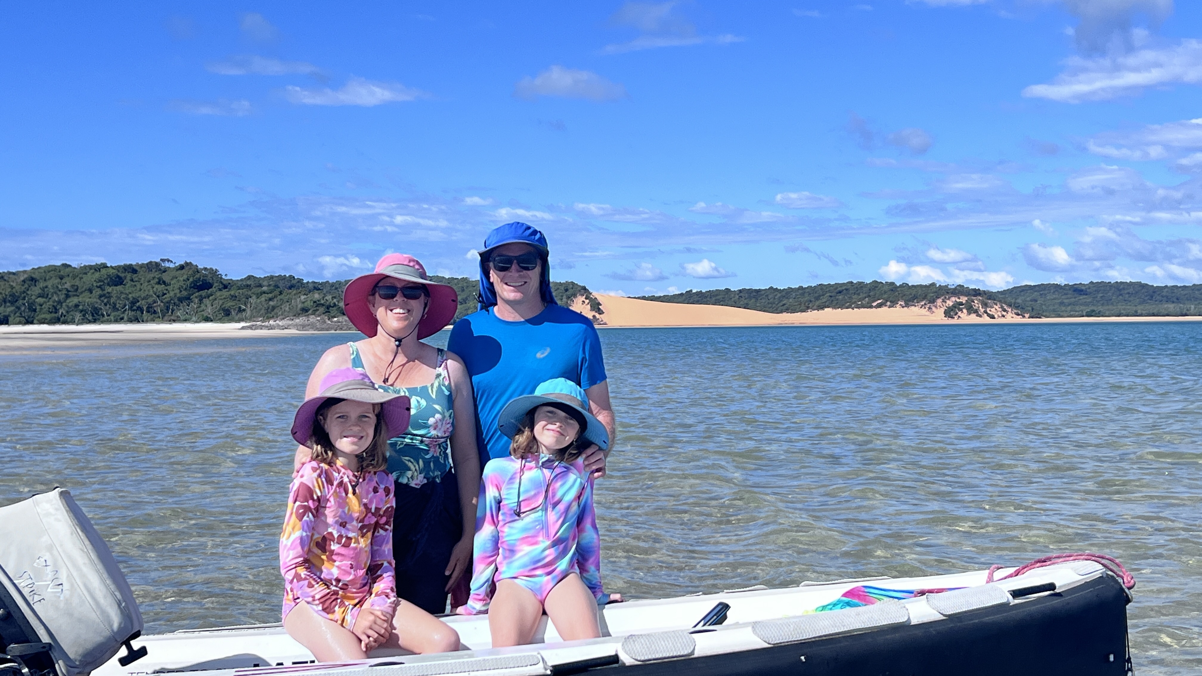 A quick stop to pull the tender over the sandbar
