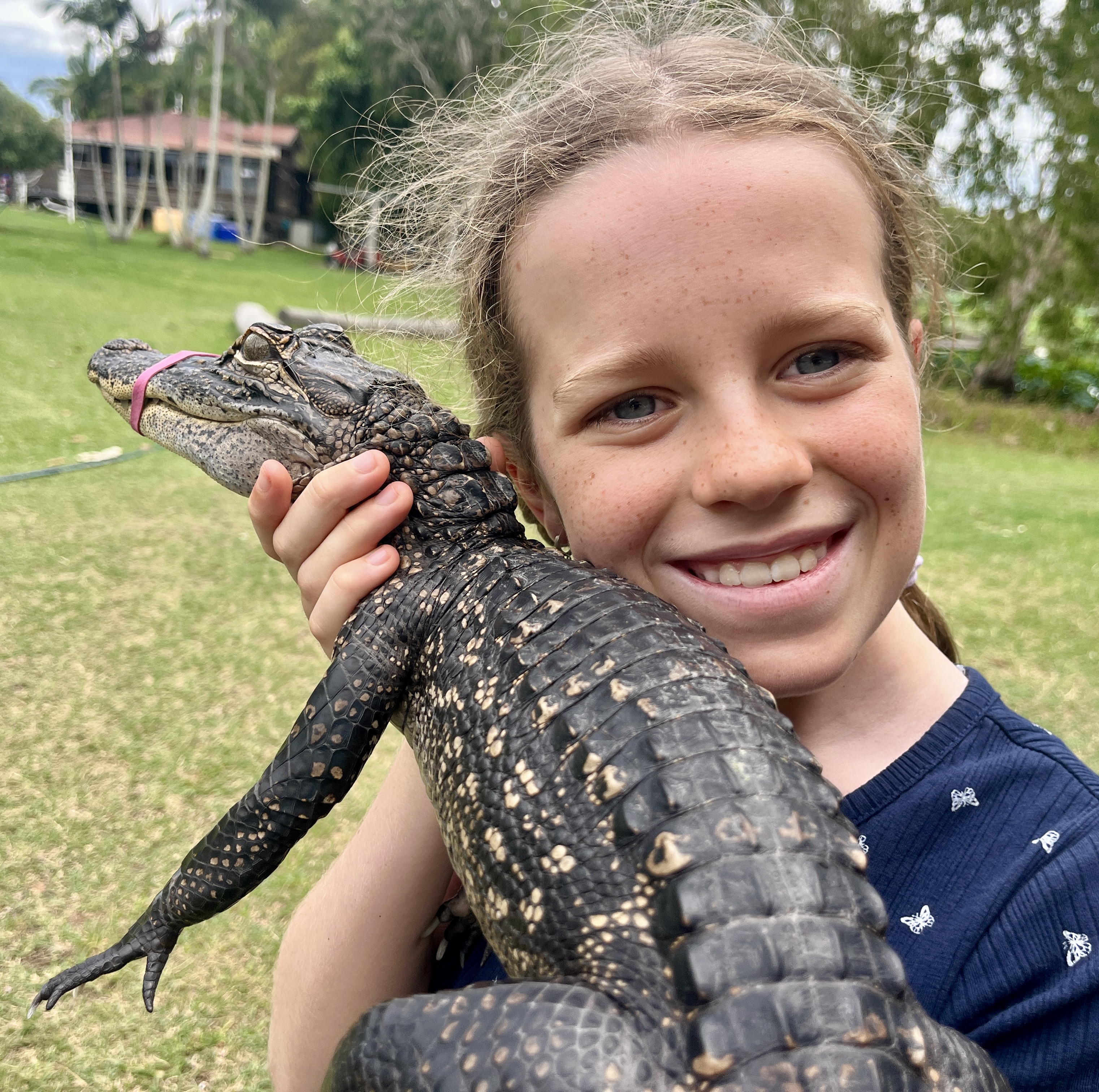 Kristina loved the baby crocodile