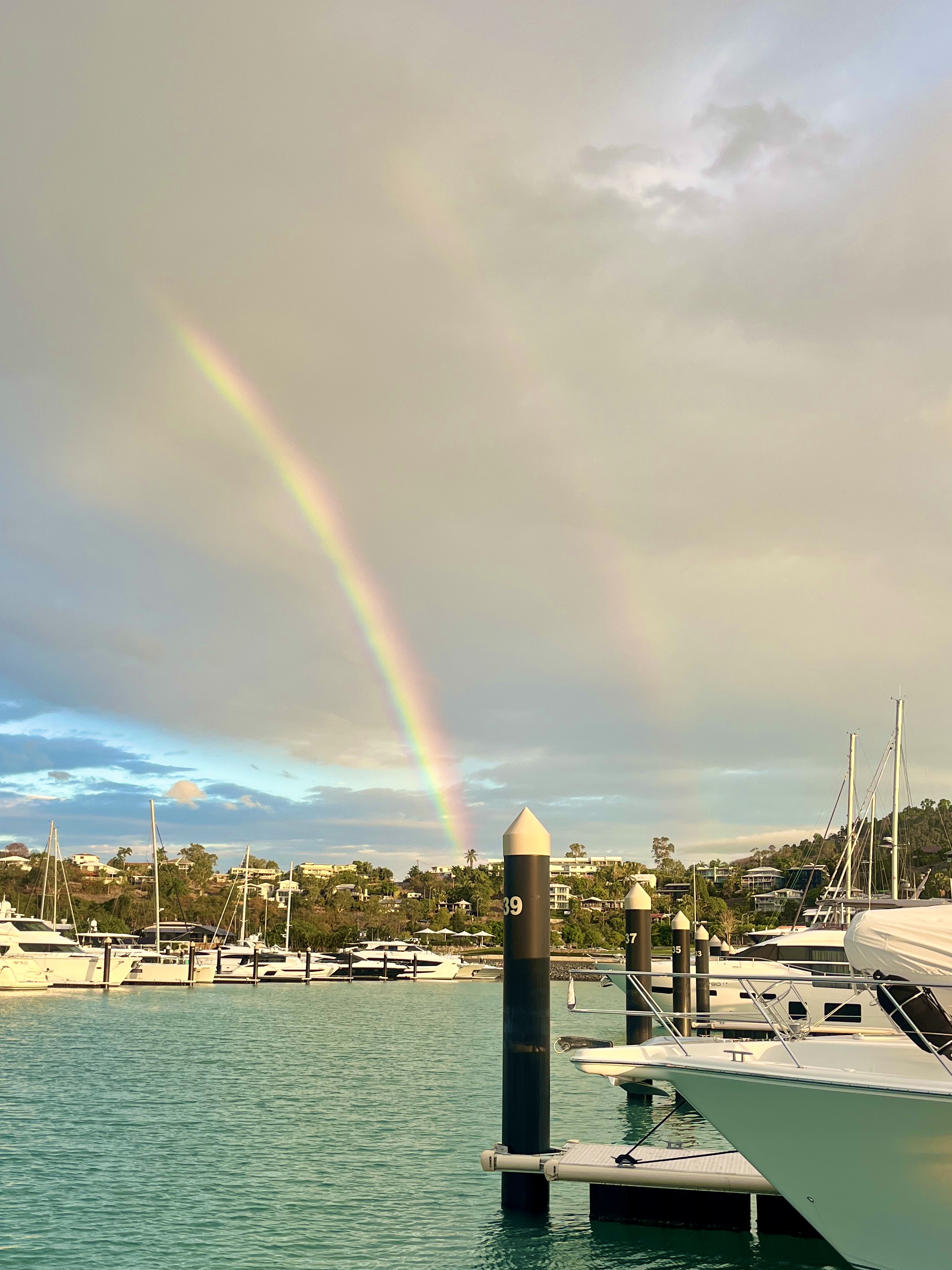 A "Welcome home" rainbow