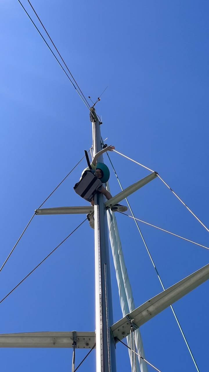 She was happy to stop at the top spreader!
