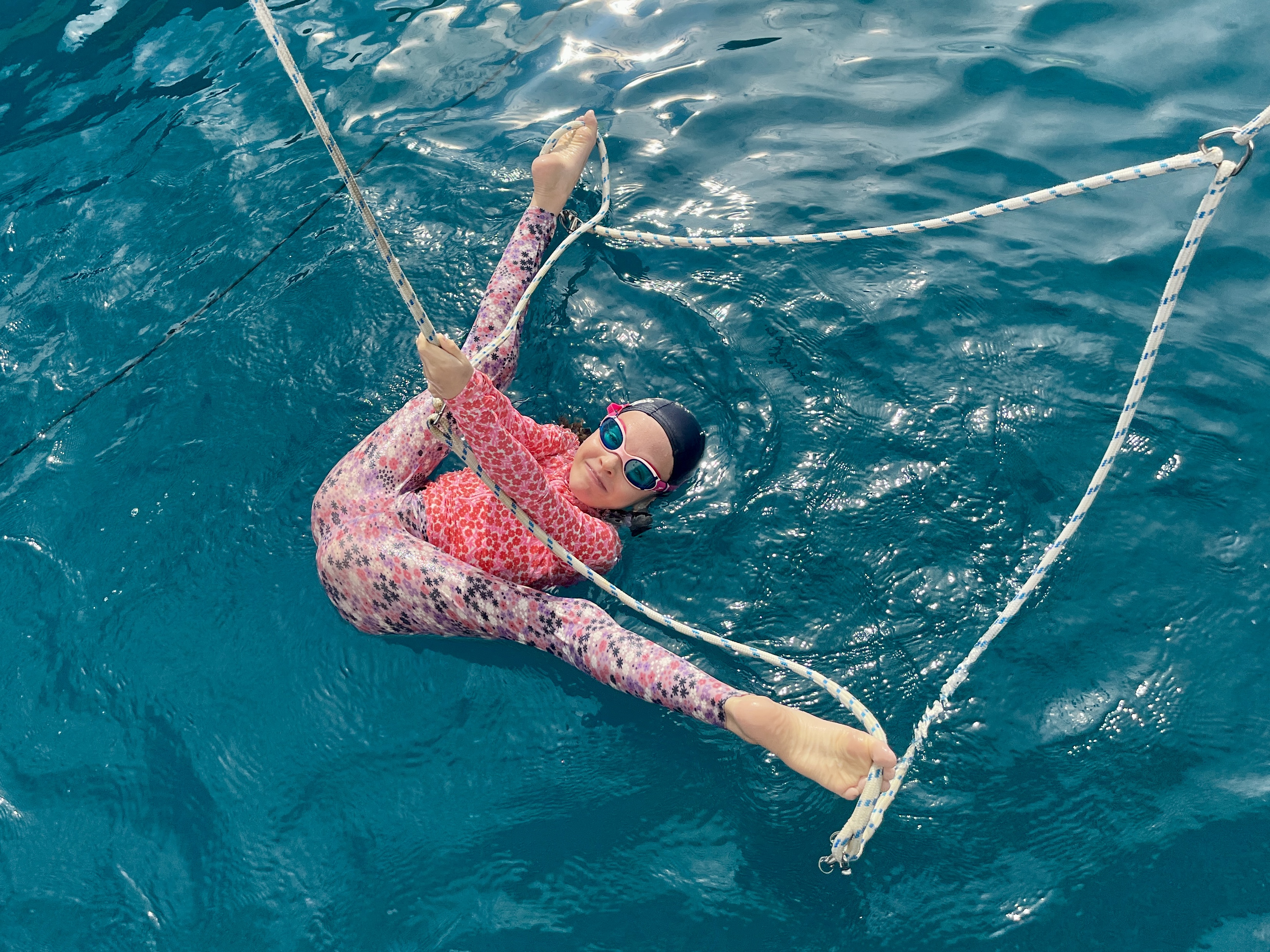 Both girls enjoyed playing on the lines