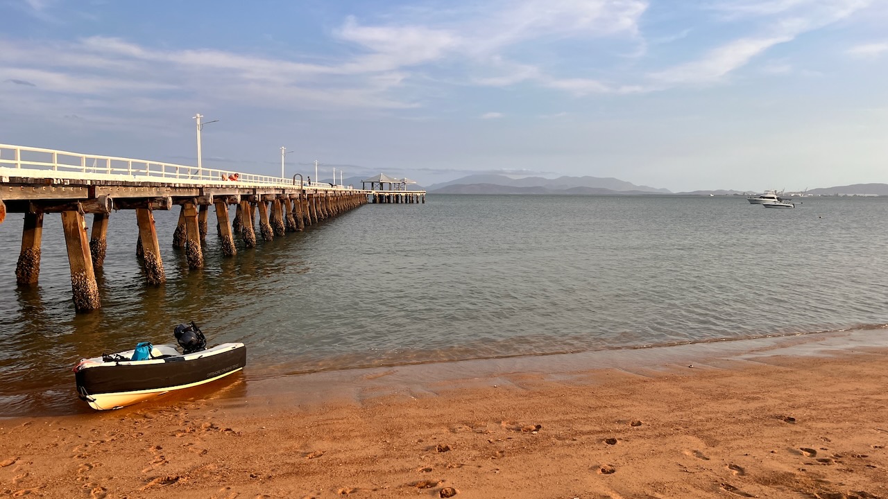 Easy trip in with the tender. Locked it up to the jetty.