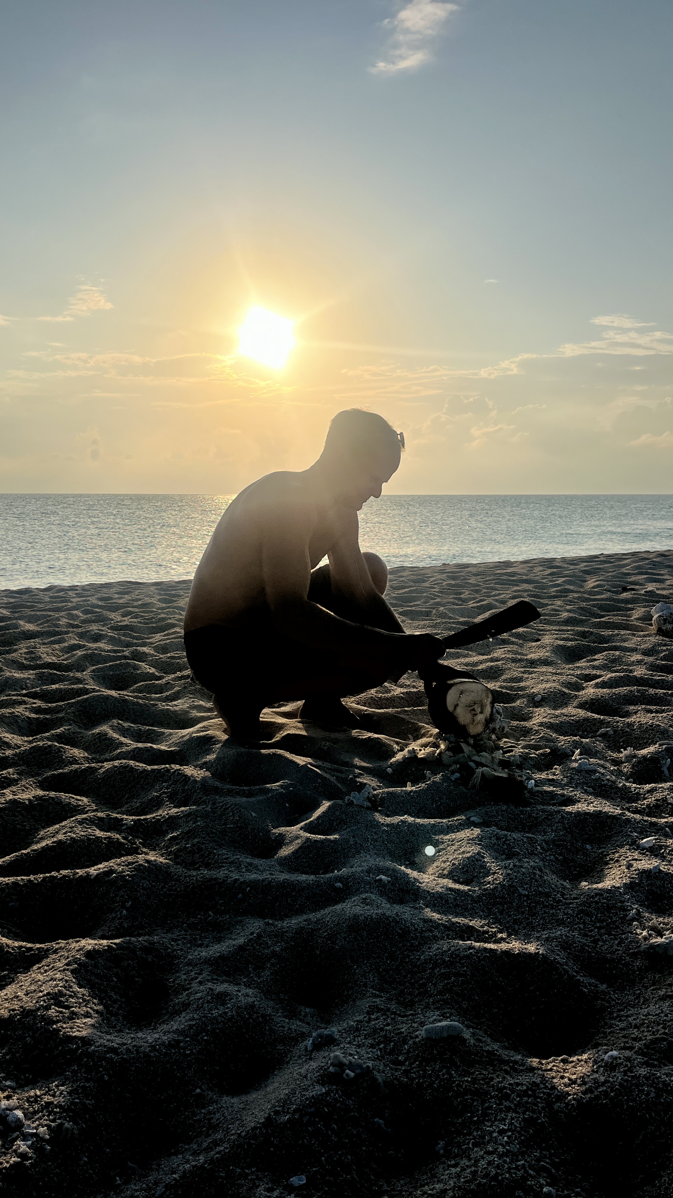 No fingers were lost in the opening of this coconut!