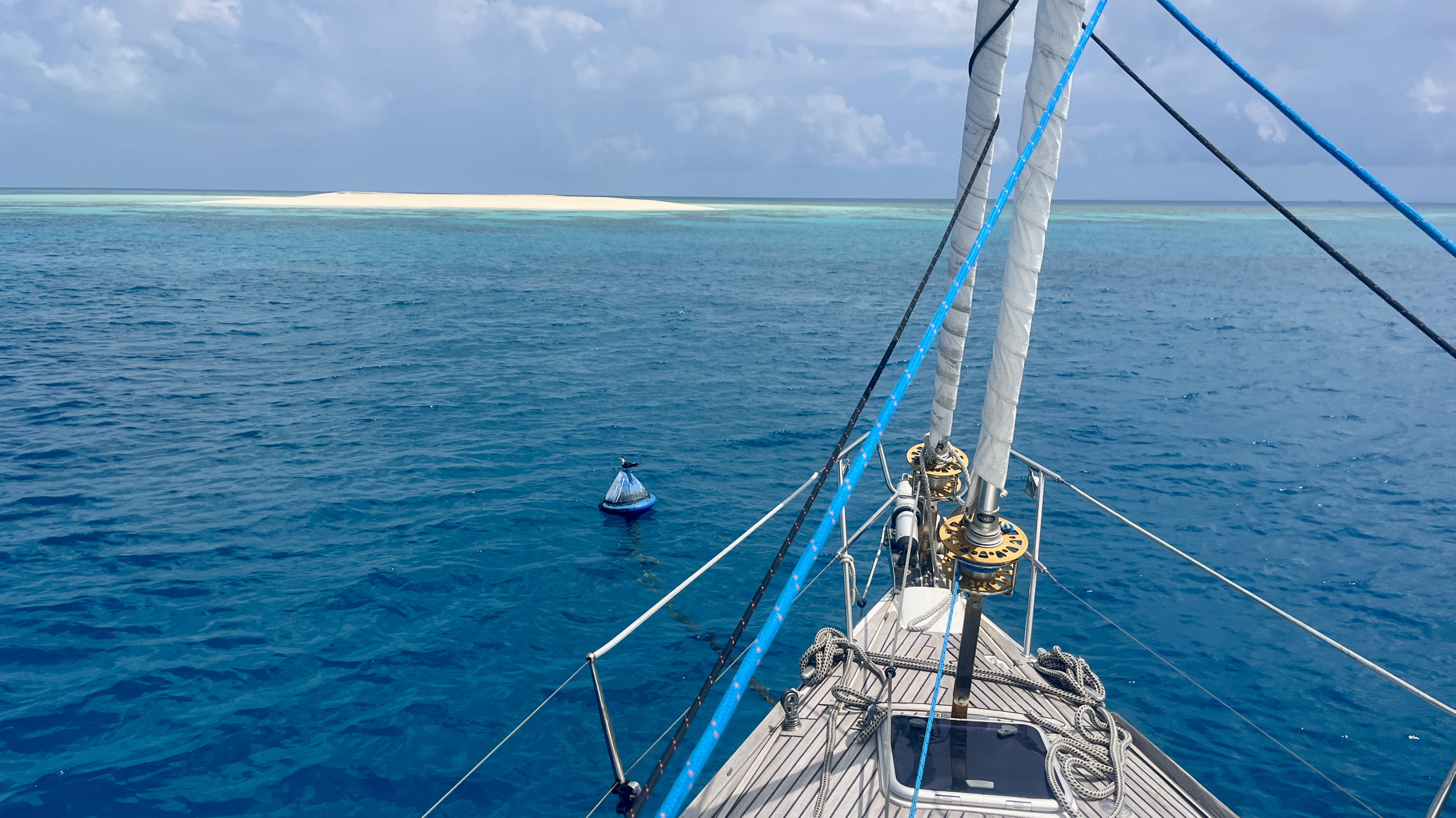 A small cay with two public moorings