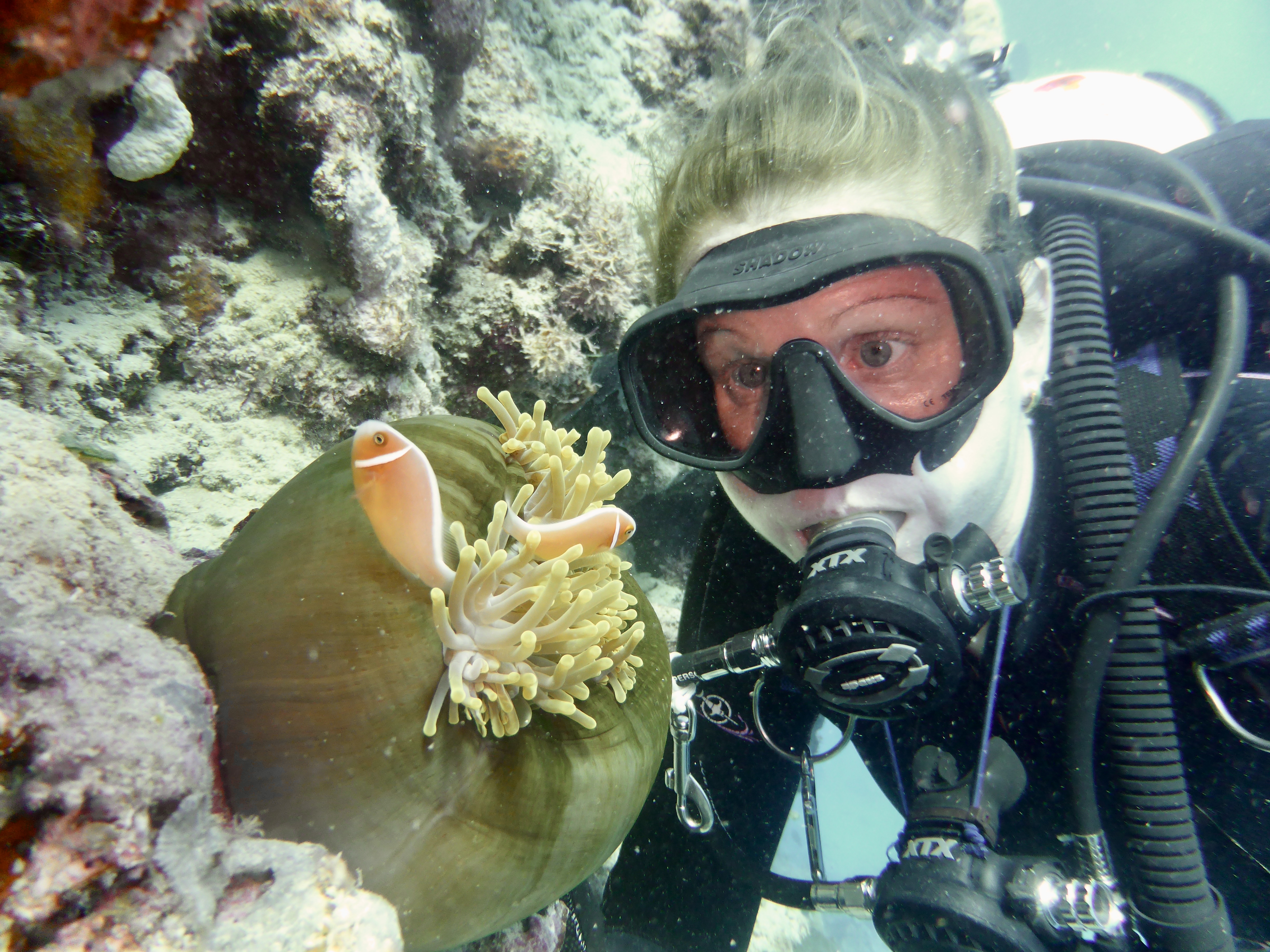 Bride checking out the anemone bulb