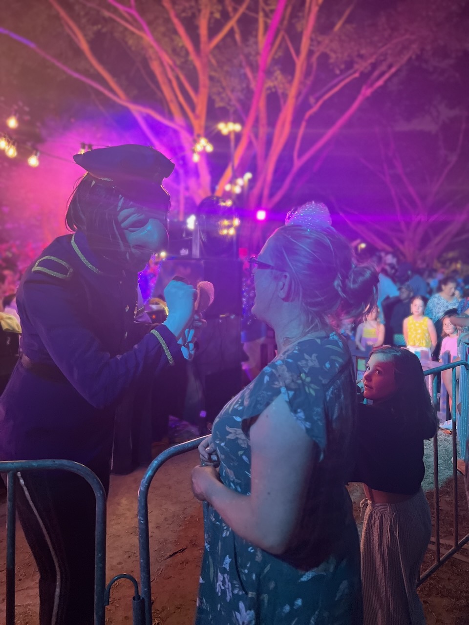 The bubble guys giving some bubbles to Kristie