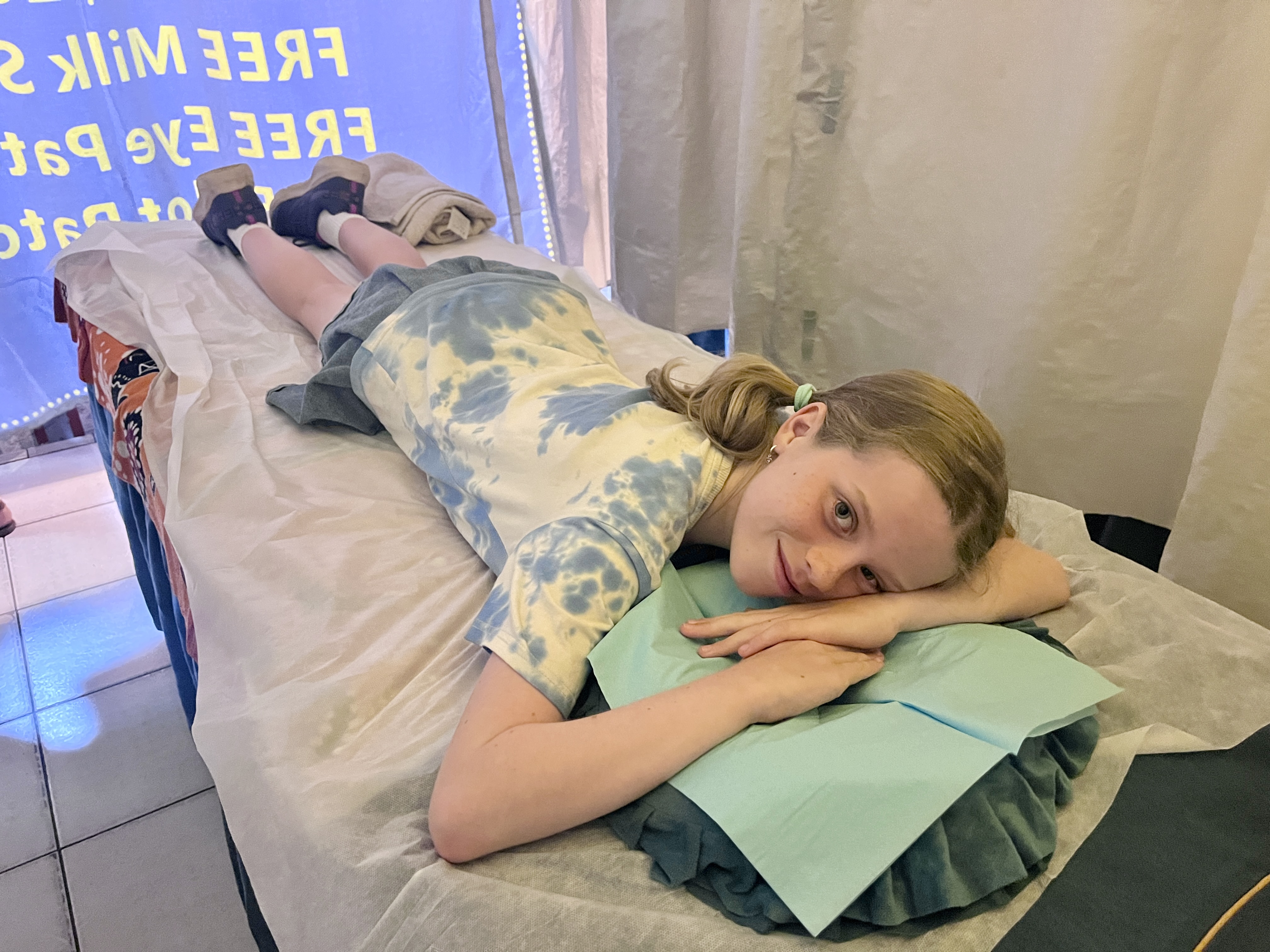 Kristina enjoyed her massage as well