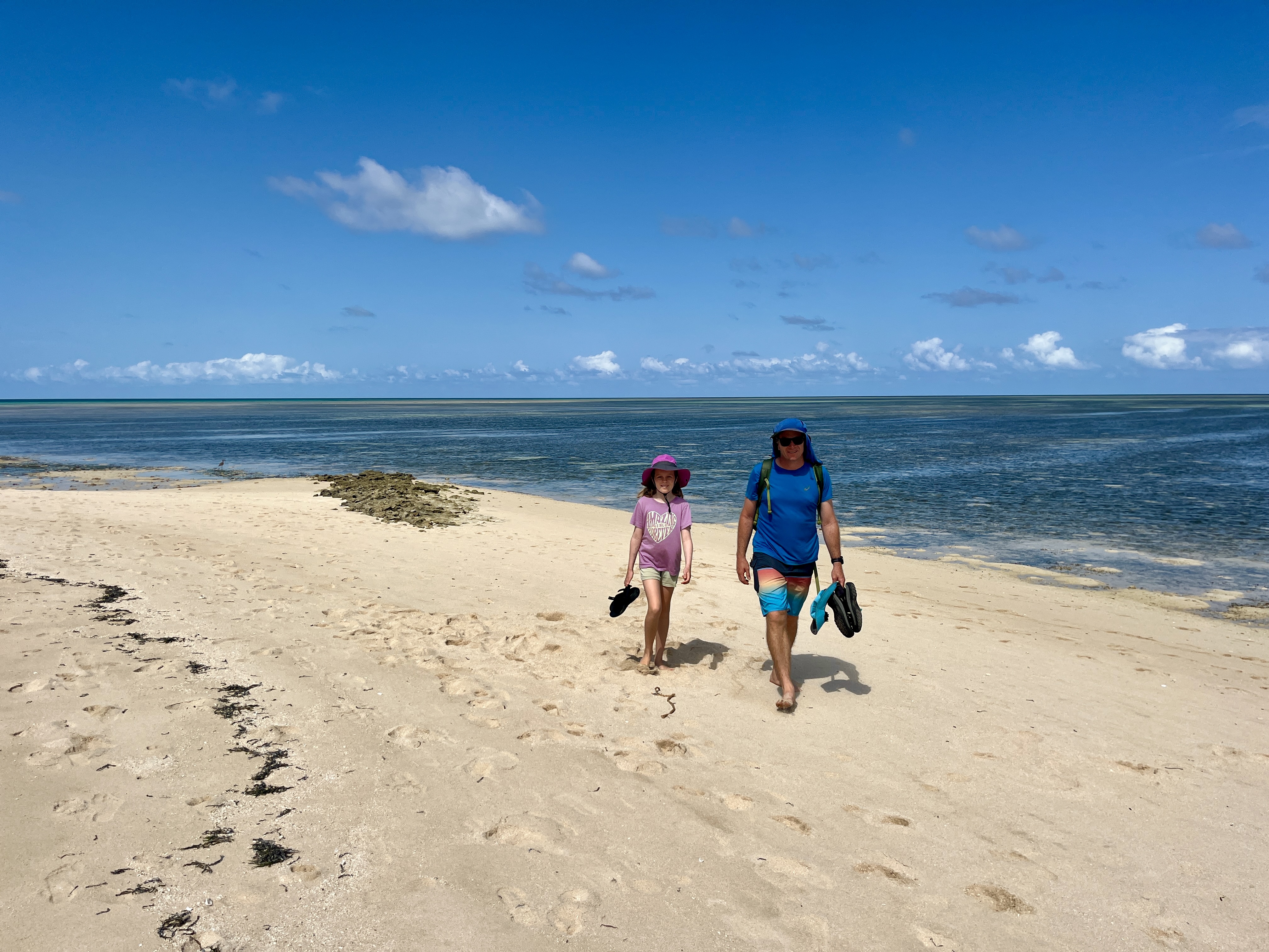 Kristina and I walking around the beach