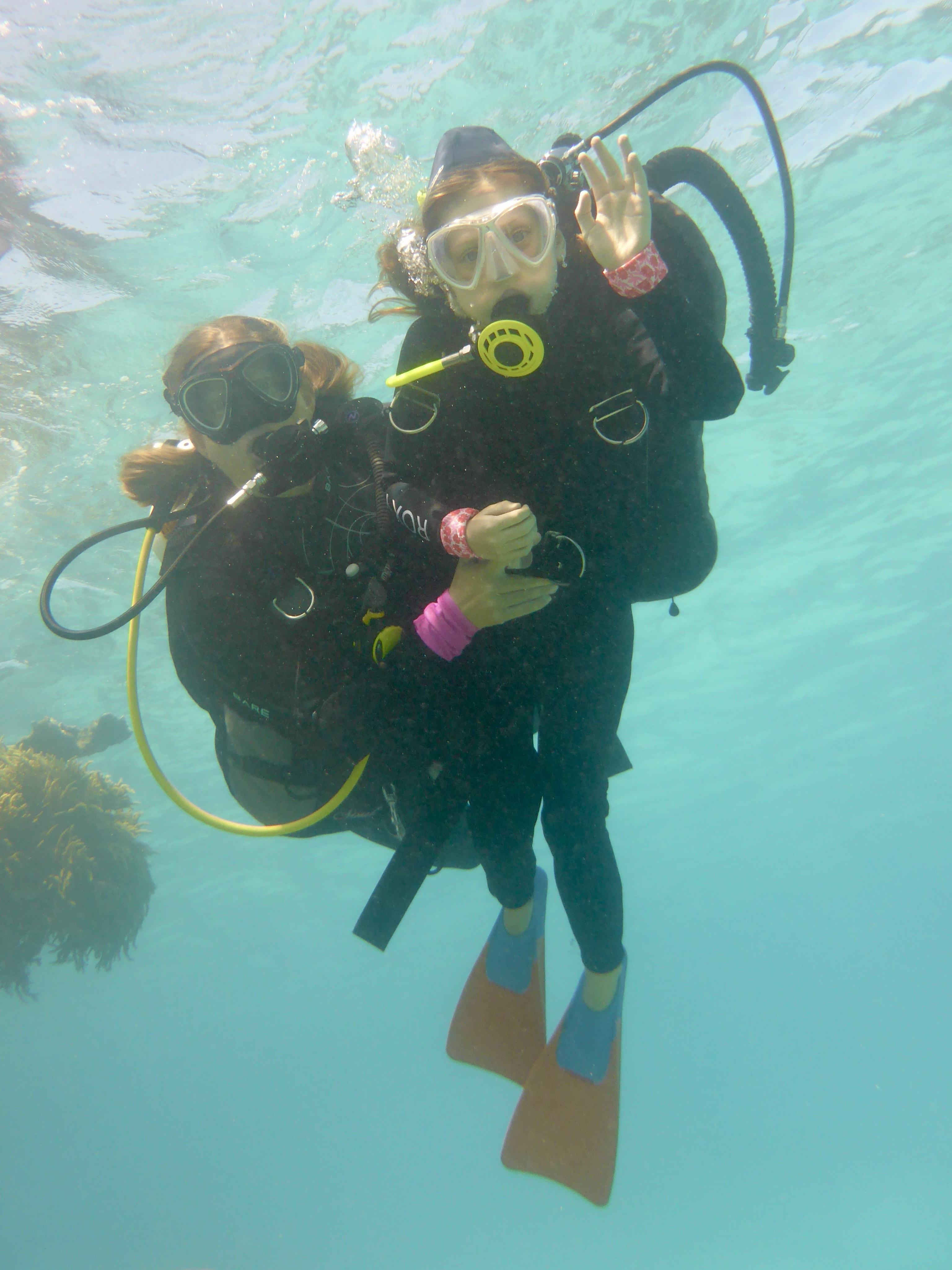 Emma at the start of her dive