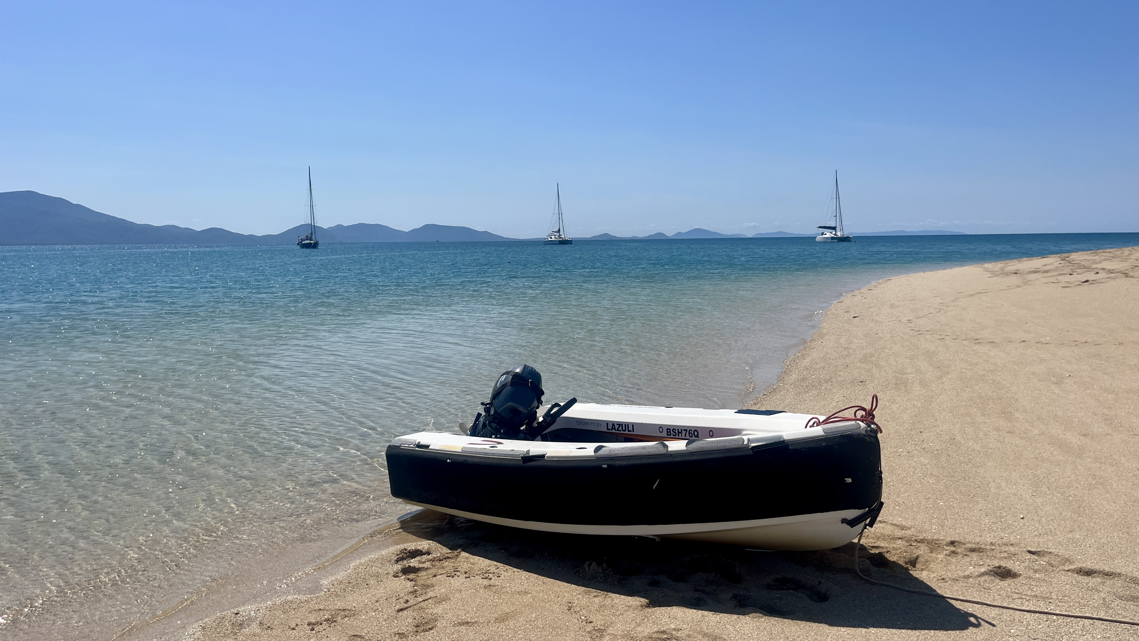 On the beach at Hope Island