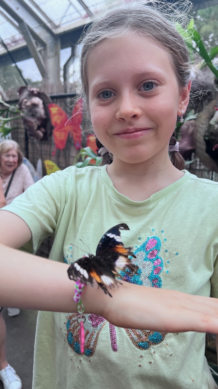 Emma loved having the butterflies land on her