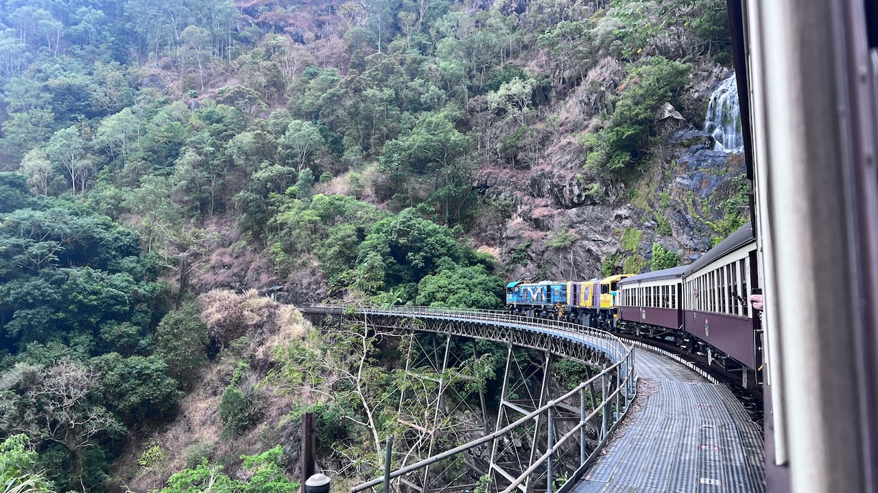 The famous bridge and waterfall