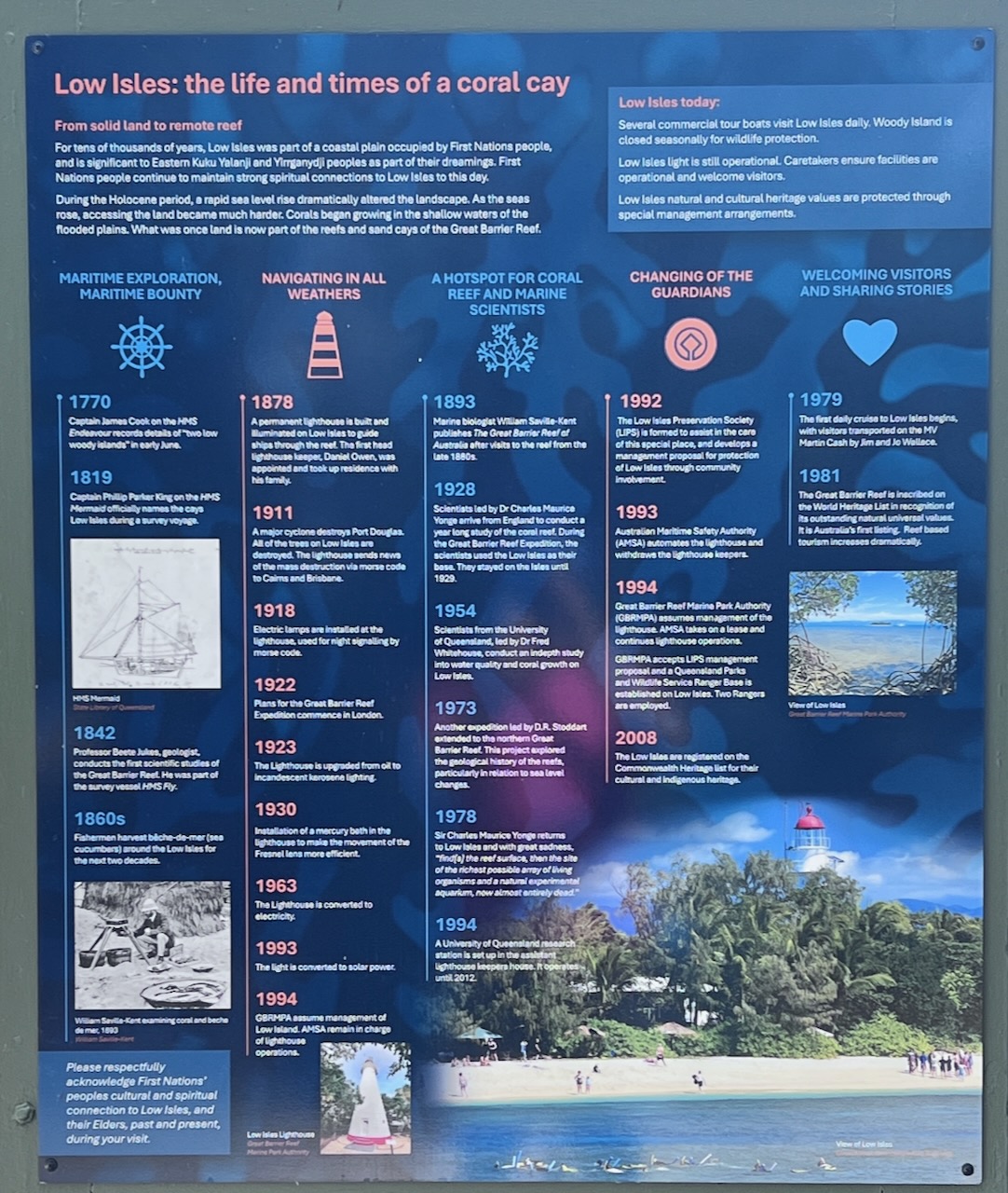 A bit of history of the coral cay