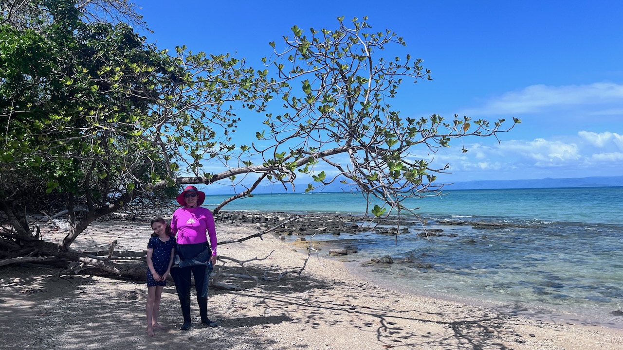 It's not too far to walk around the island